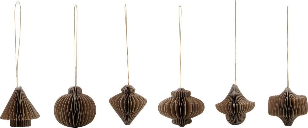 Dekoracje choinkowe Comb 4 cm jasnobrązowe 6 szt.