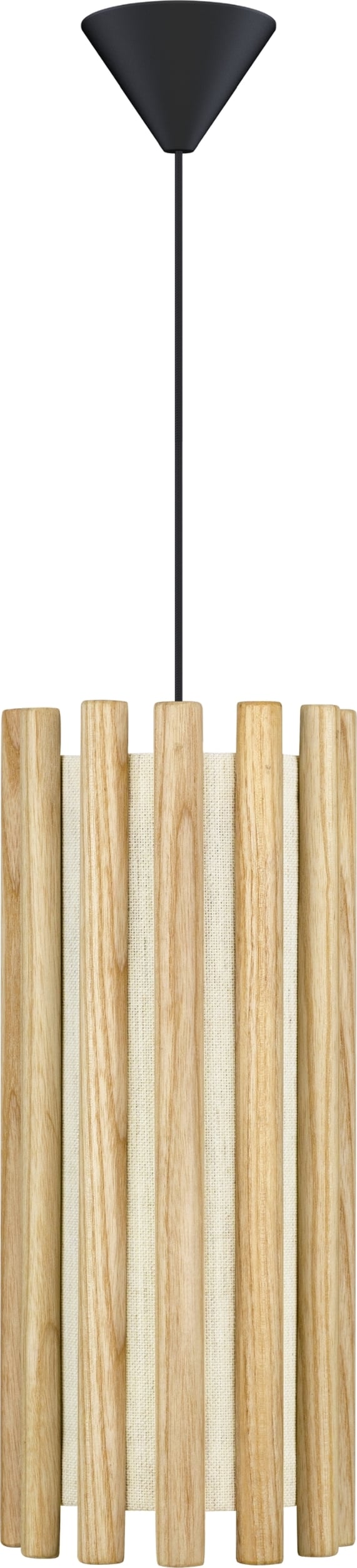 Lampa wisząca Komorebi 11 cm naturalny dąb z czarną rozetą