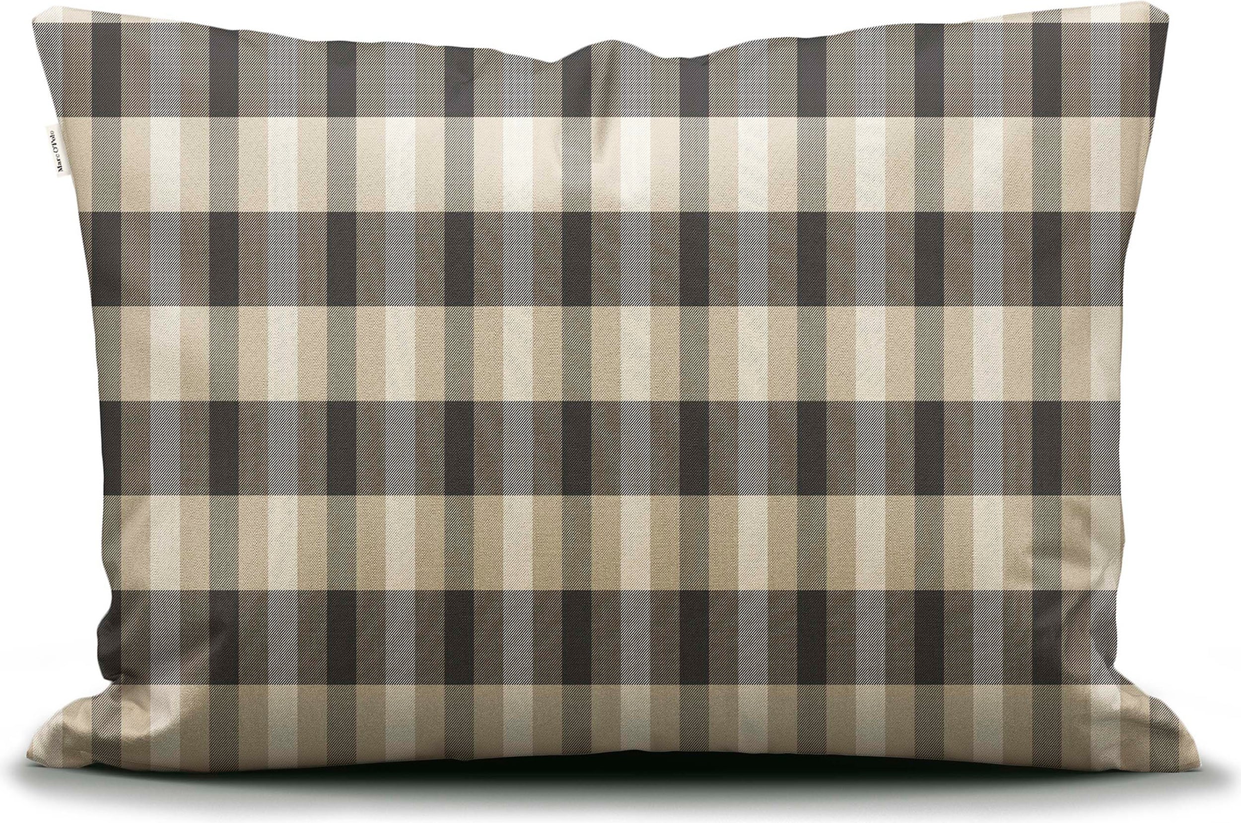 Poszewka na poduszkę Hillan 40 x 80 cm beżowo-czarna zapięcie suwak