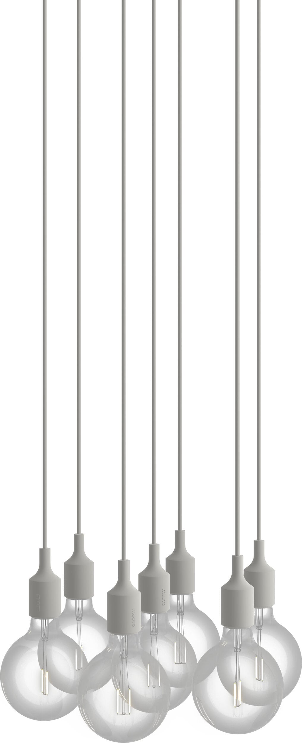 Lampa wisząca E27 7-punktowa jasnoszara