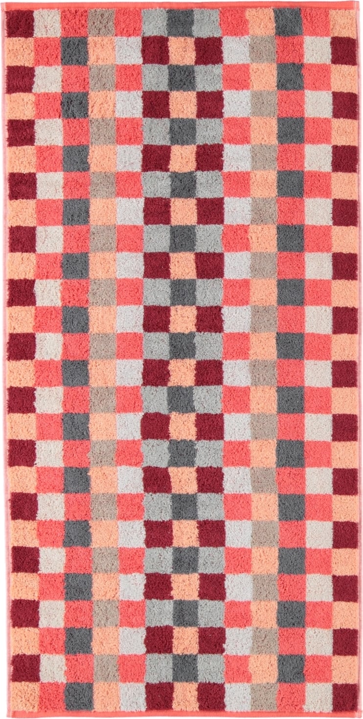 Ręcznik Unique szachownica 70 x 140 cm koralowy