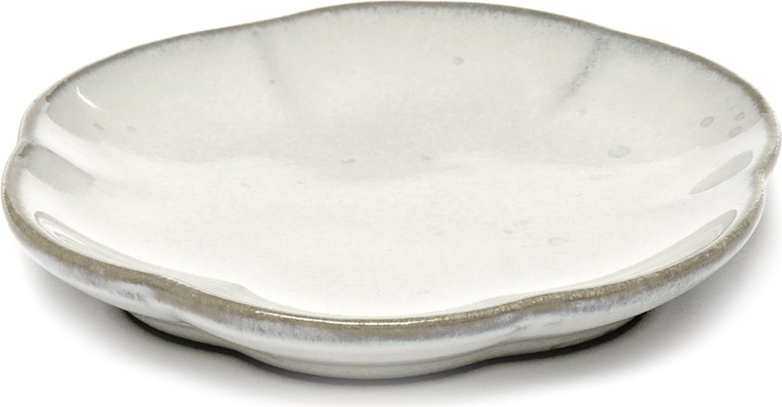 Talerze na przekąski Inku Ribbed 8 9 cm białe 4 szt.