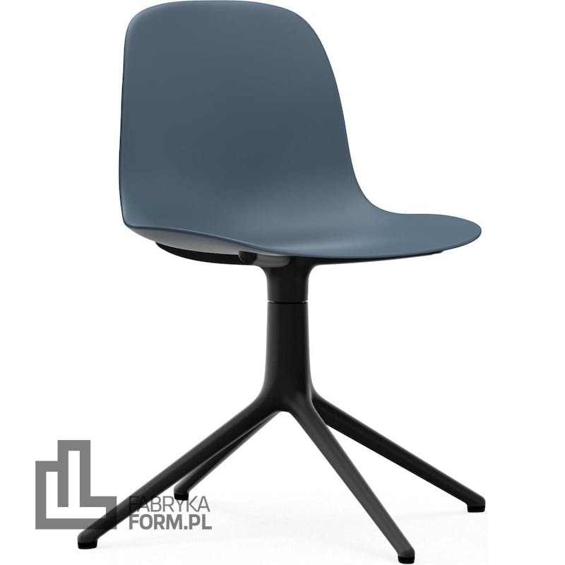 Krzesło obrotowe Form Swivel 4L niebieskie na czarnych aluminiowych nogach