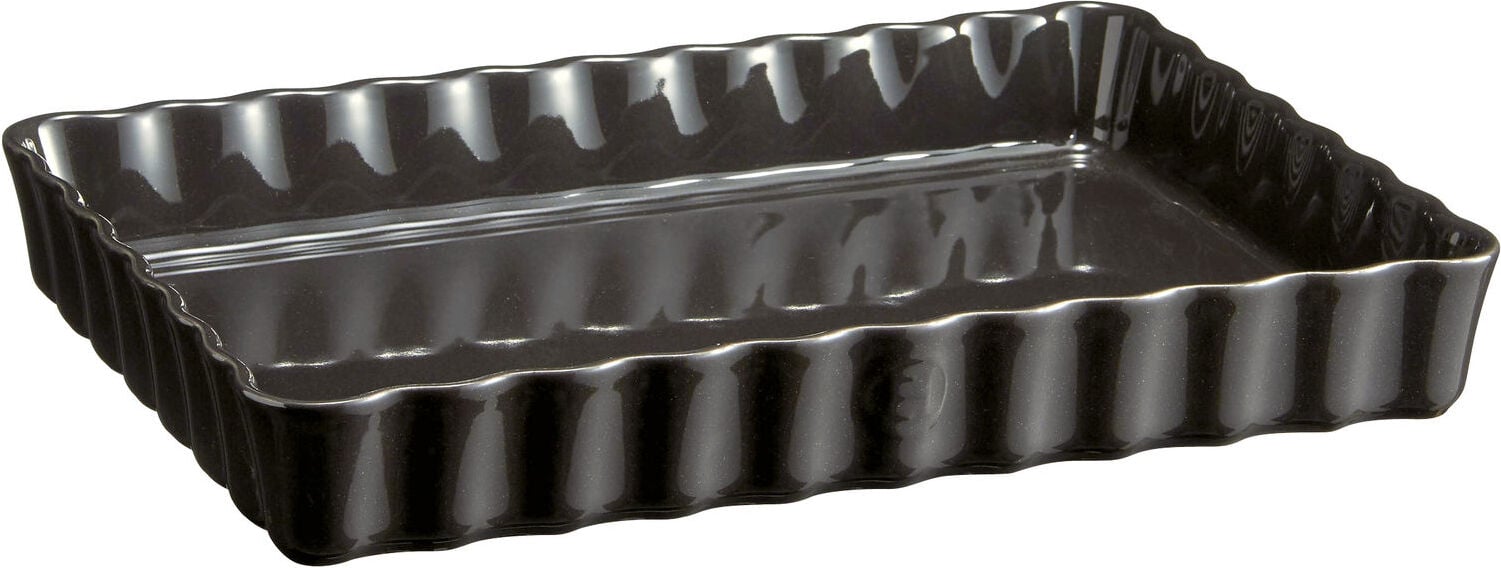 Forma do tarty ceramiczna Emile Henry głęboka 24 x 34 cm czarna