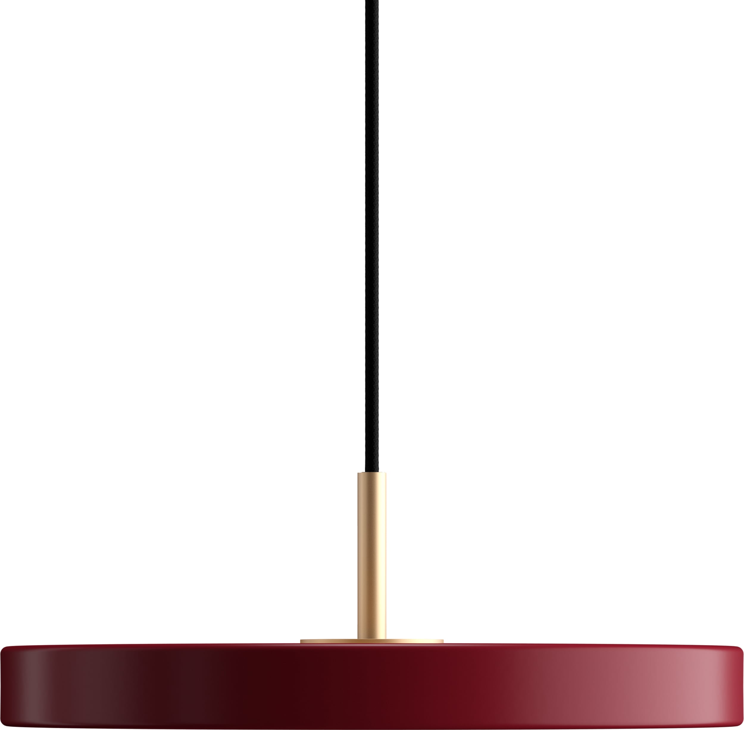 Lampa wisząca Asteria Mini bordowa ze złotym mocowaniem