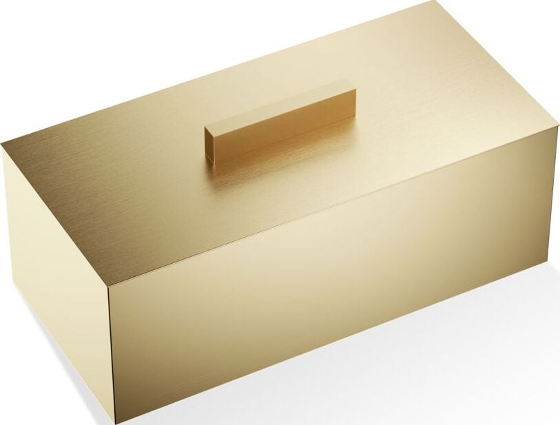 Pojemnik łazienkowy Corner 25 cm złoty mat z pokrywką