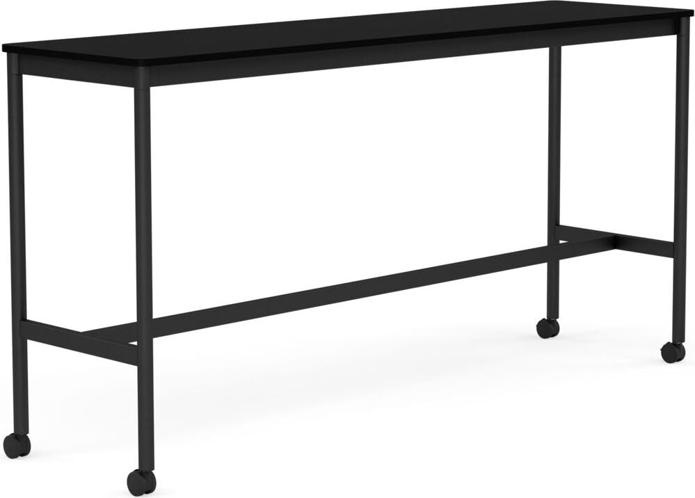 Stół na kółkach Base 50 x 190 x 95 cm czarny laminowany ABS nogi czarne