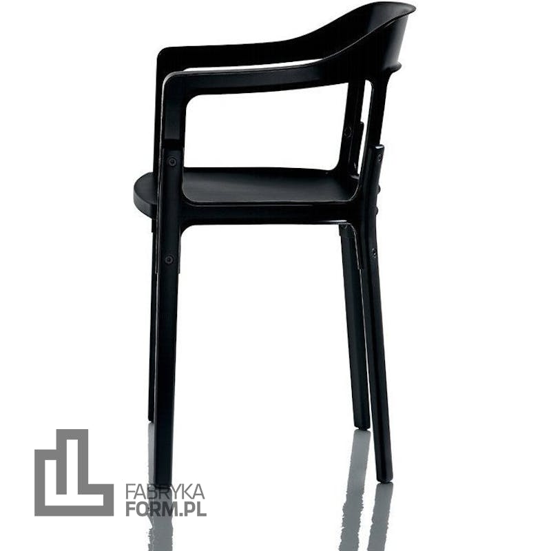 Krzesło Steelwood nogi i siedzisko czarne oparcie czarne