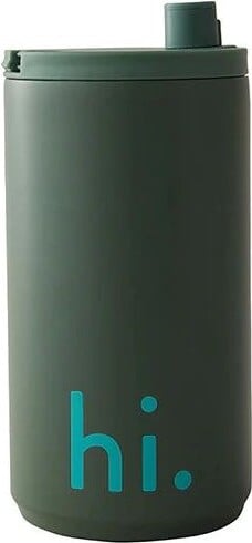 Kubek podróżny Design Letters Hi 350 ml zielony