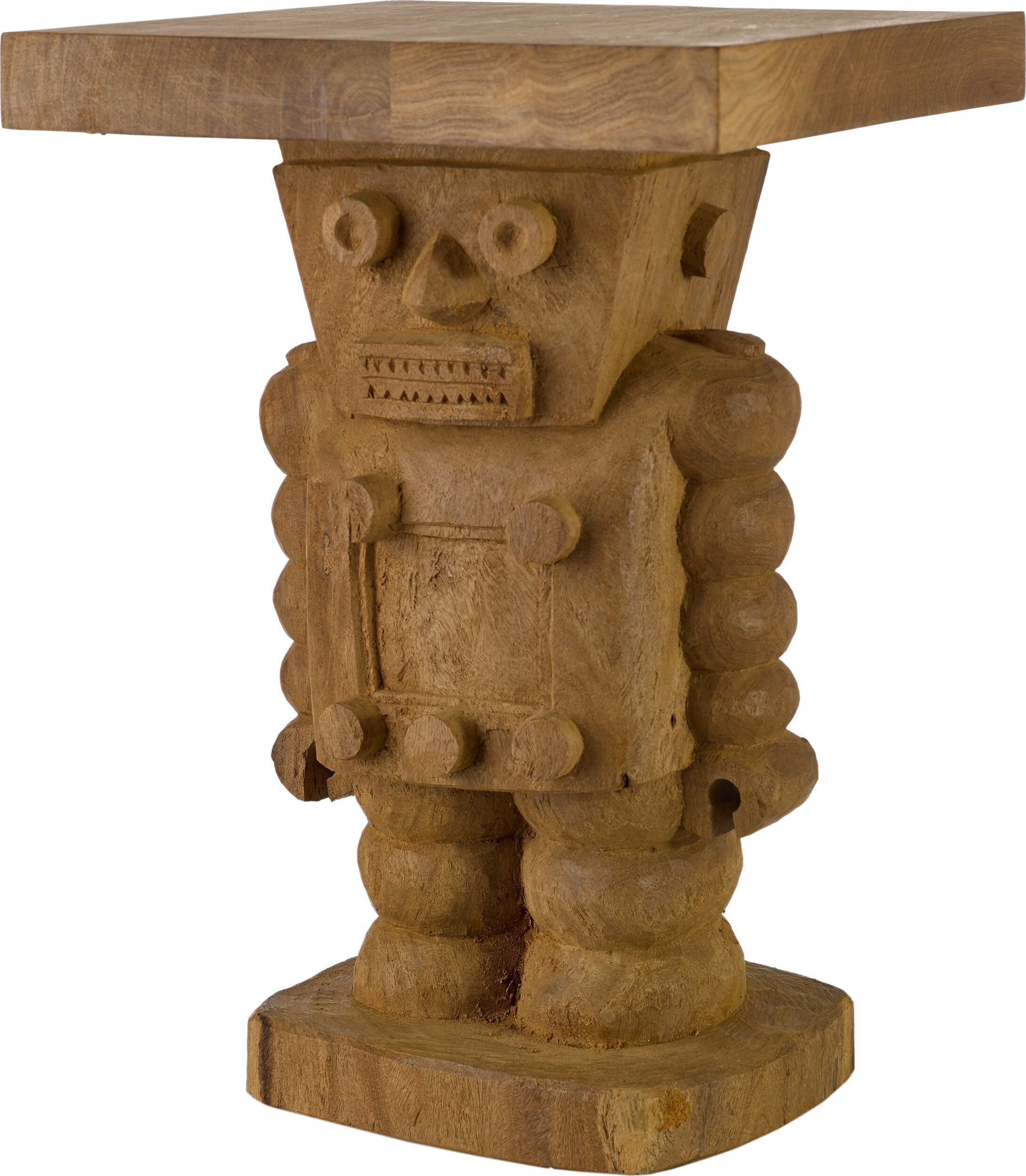 Stolik pomocniczy Robot 40 x 40 cm naturalne drewno