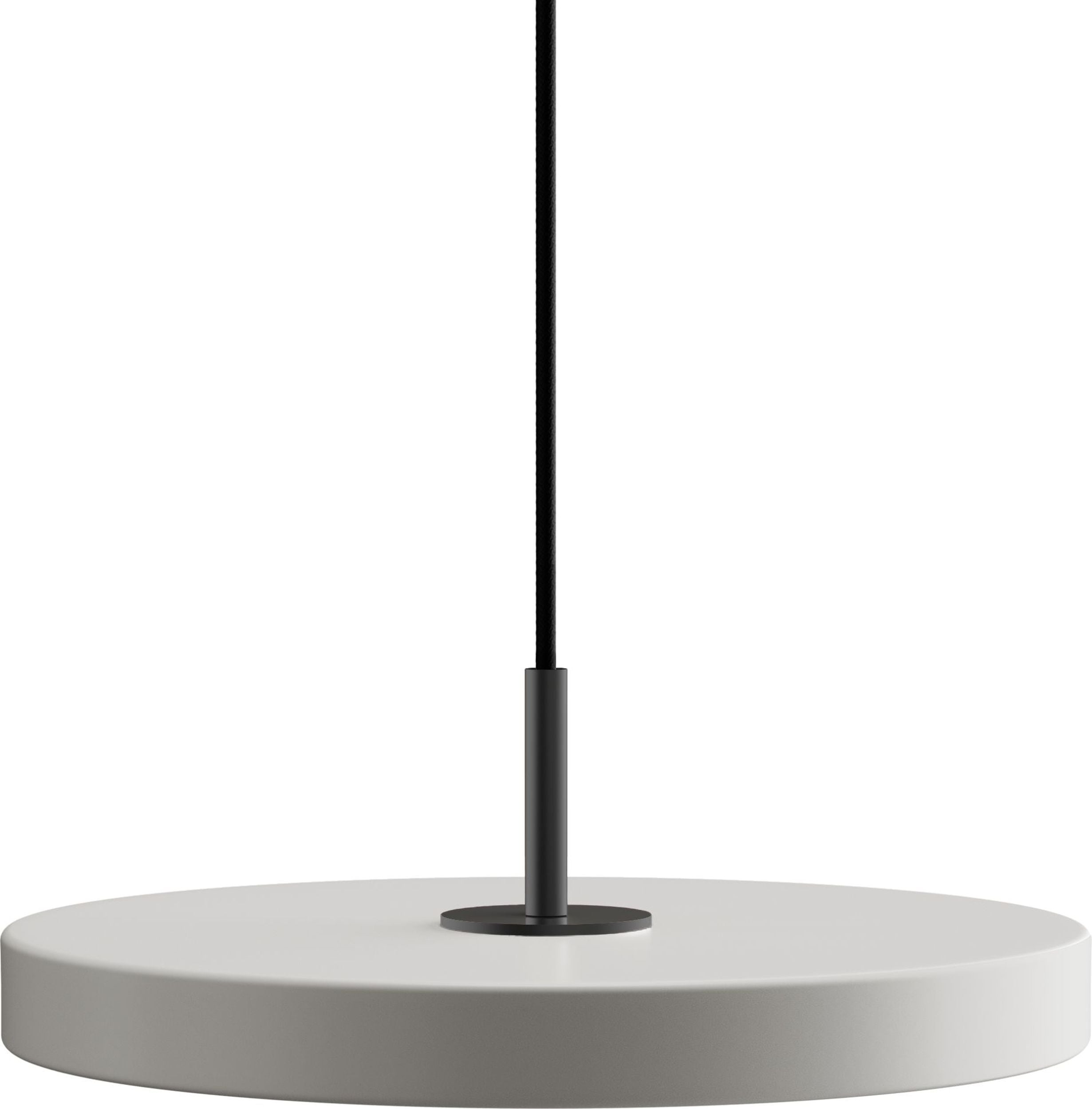 Lampa wisząca Asteria Mini jasnoszara z czarnym mocowaniem