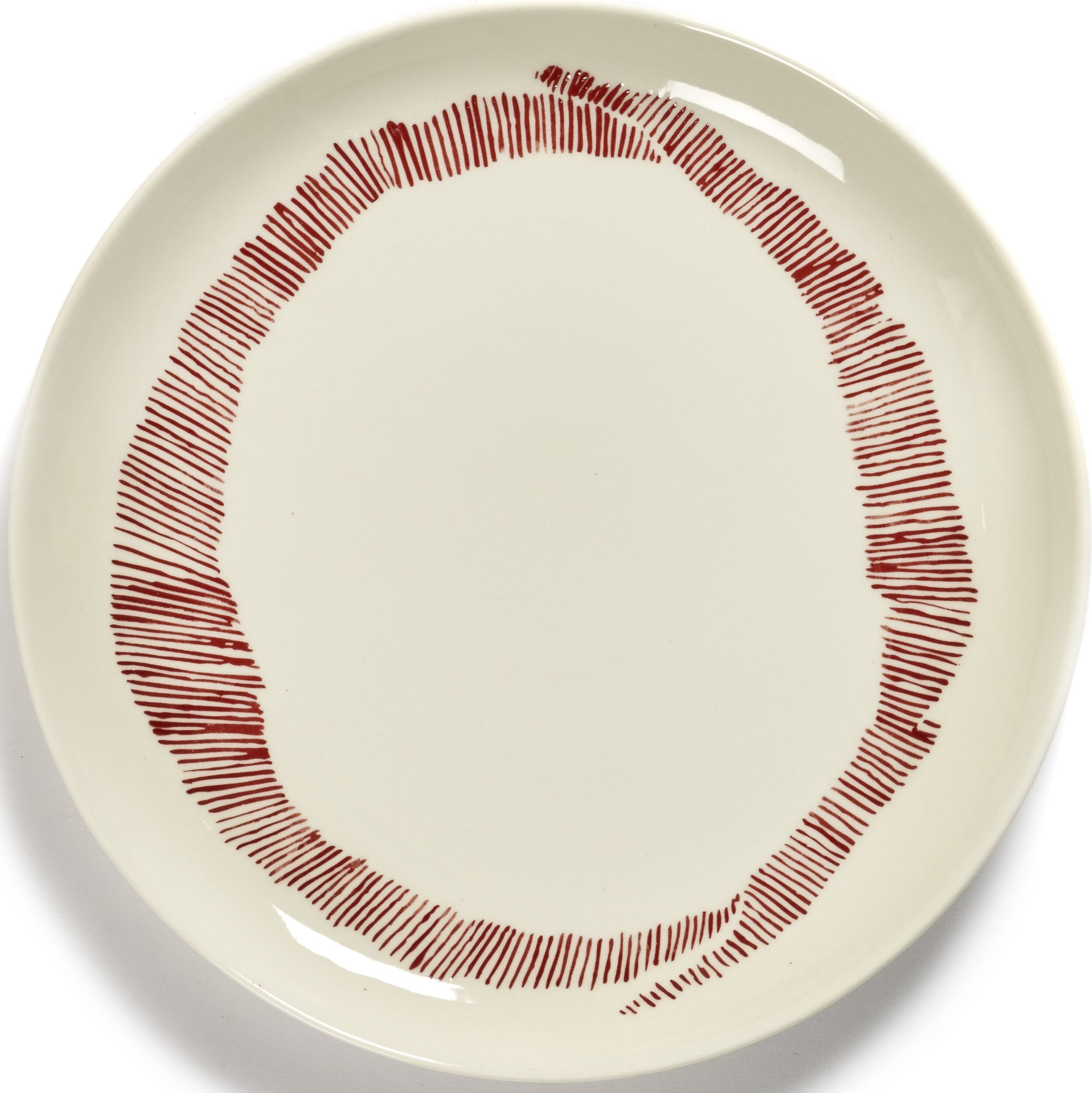 Talerze śniadaniowe Feast 22 5 cm biało-czerwone 2 szt.