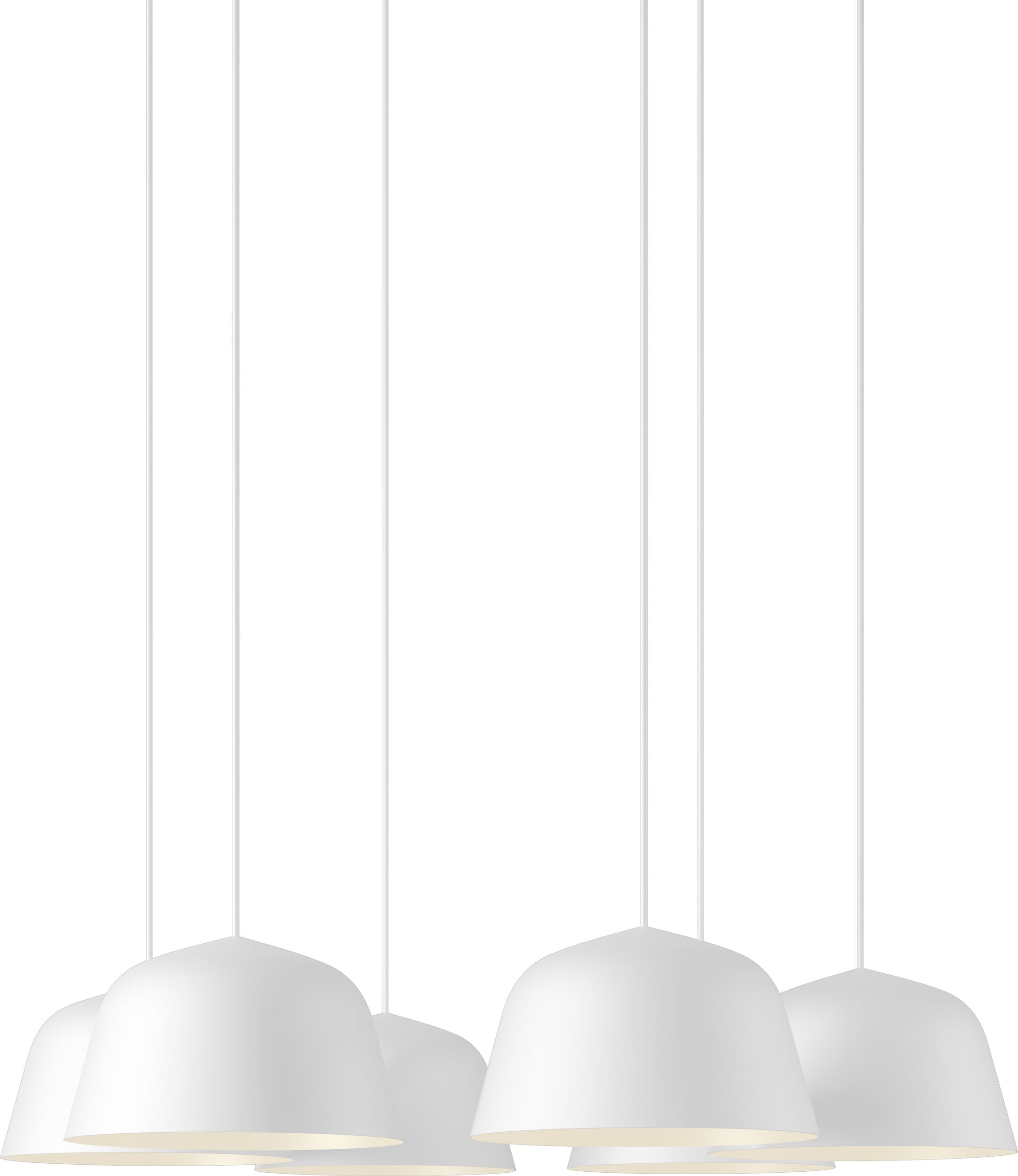 Lampa wisząca z 6 kloszami Ambit biała