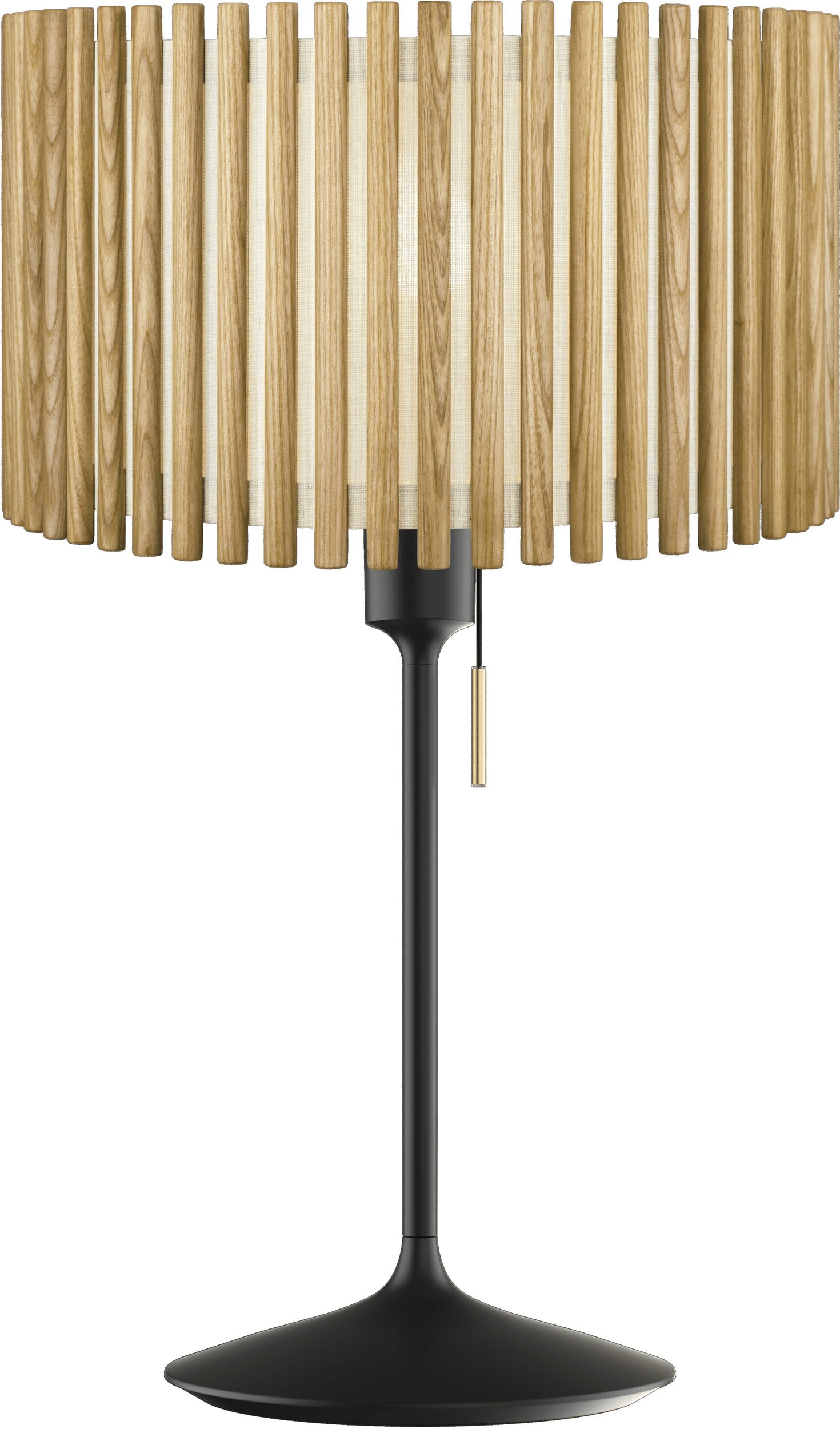 Lampa stołowa Komorebi okrągła 44 7 cm naturalny dąb z czarną podstawą