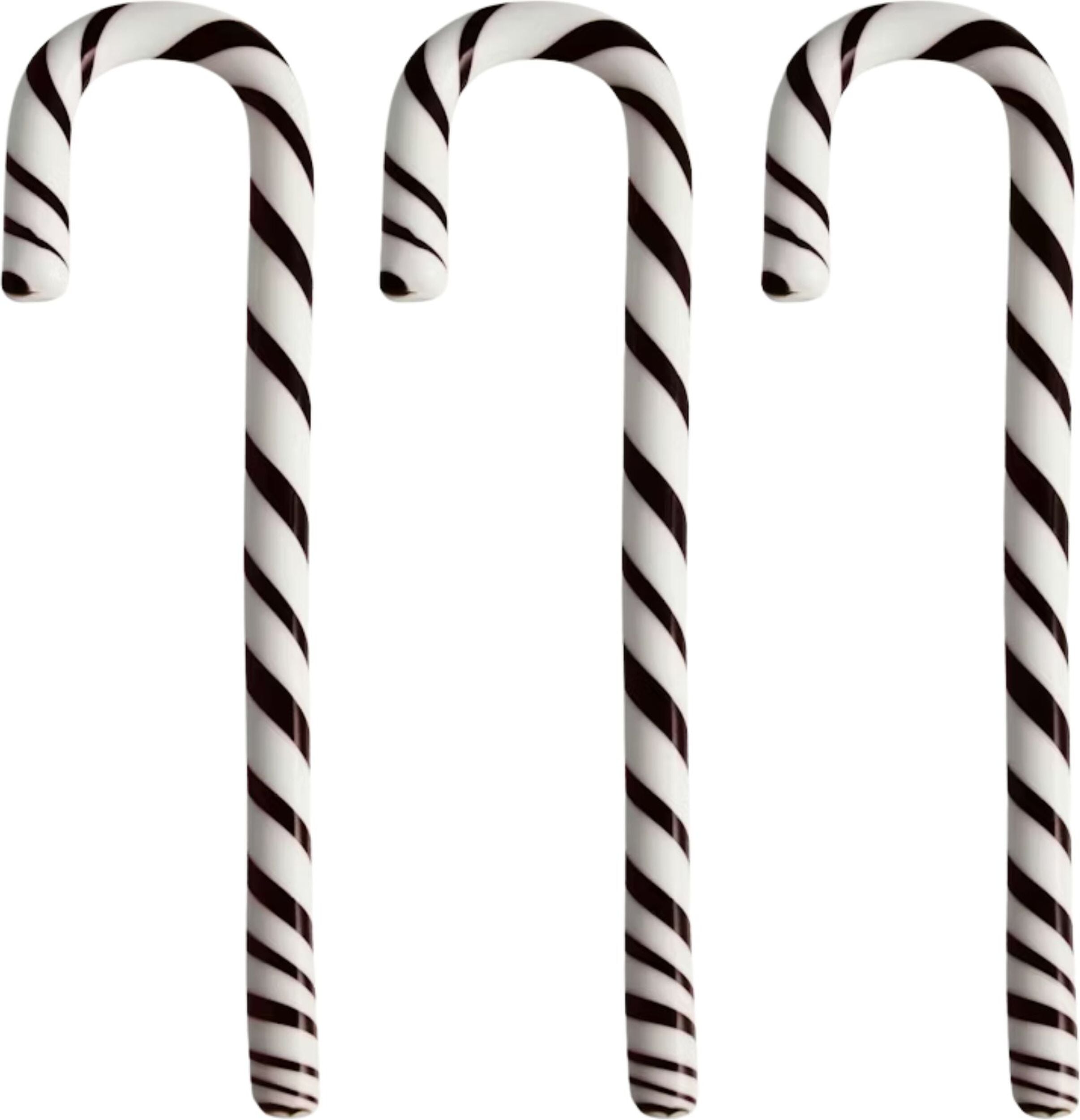 Dekoracje szklane Polka Candy Cane 17 cm biało-szare 3 szt.