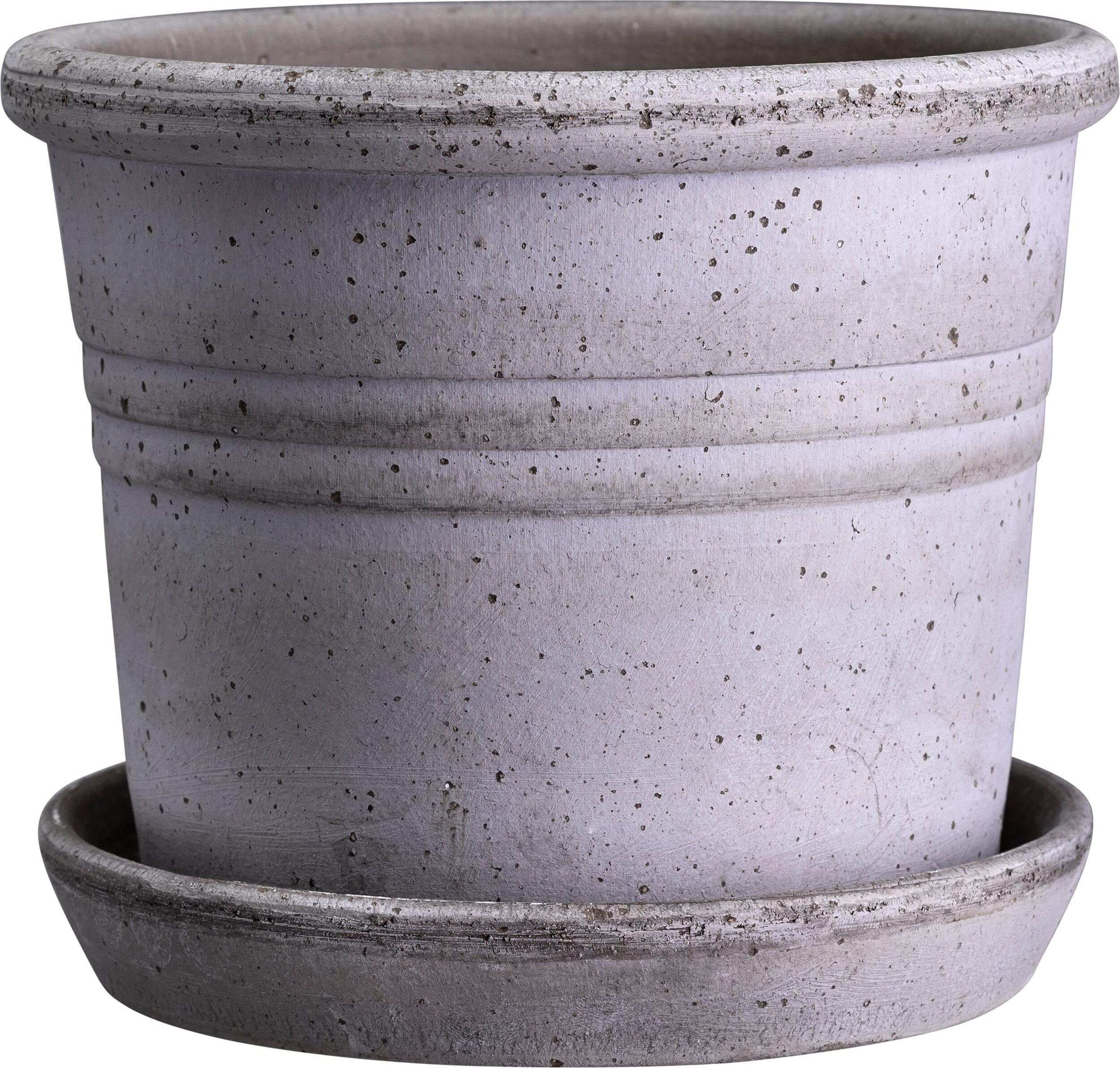 Donica ogrodowa Galestro 16 cm szara z podstawką