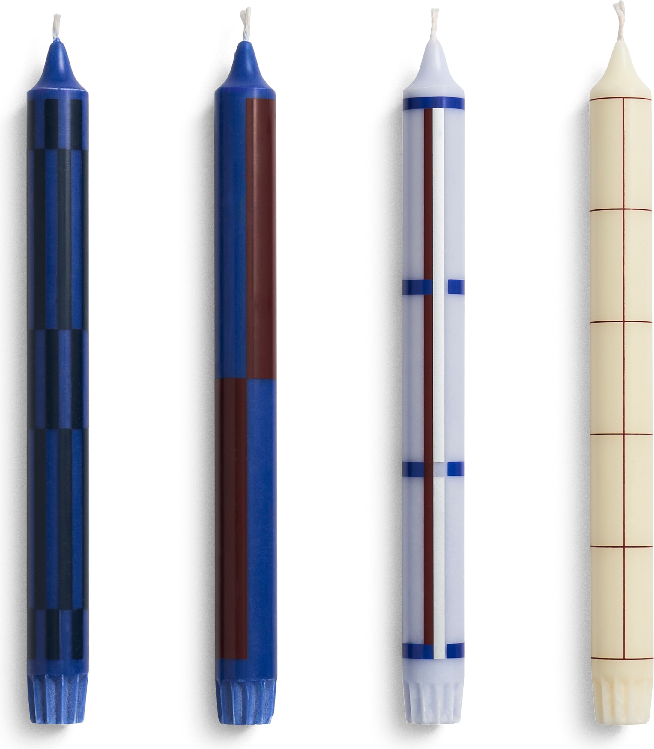 Świece Hay Pattern niebiesko-srebrne 4 szt.