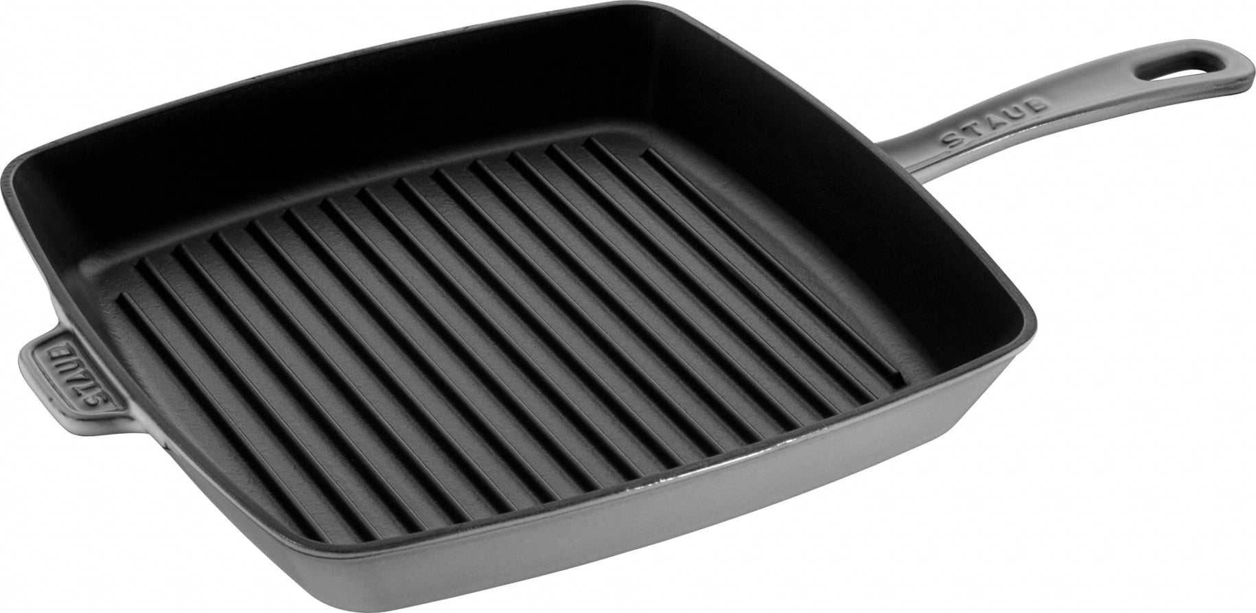 Patelnia grillowa Staub kwadratowa 30 cm grafitowa żeliwna