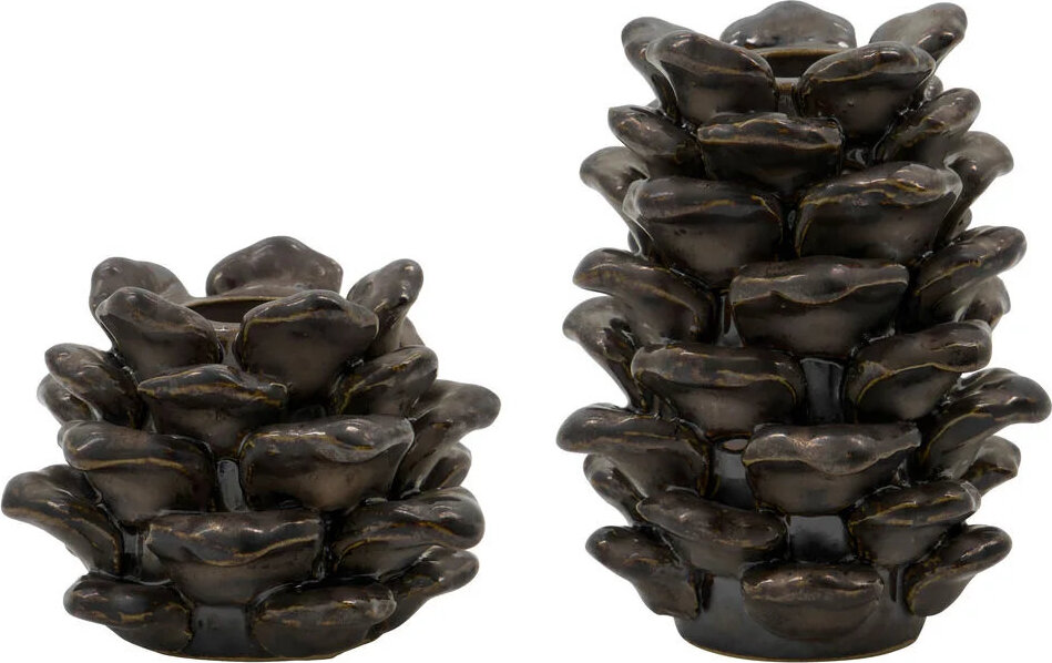Świeczniki Cone 10 cm metaliczne 2 szt.