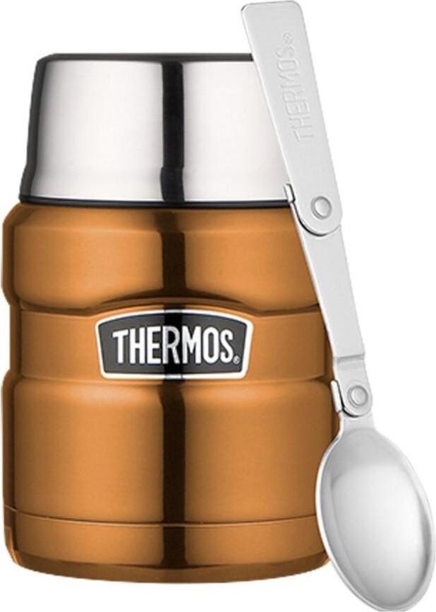 Termos obiadowy ze składaną łyżką Style 470 ml miedziany 2 el.