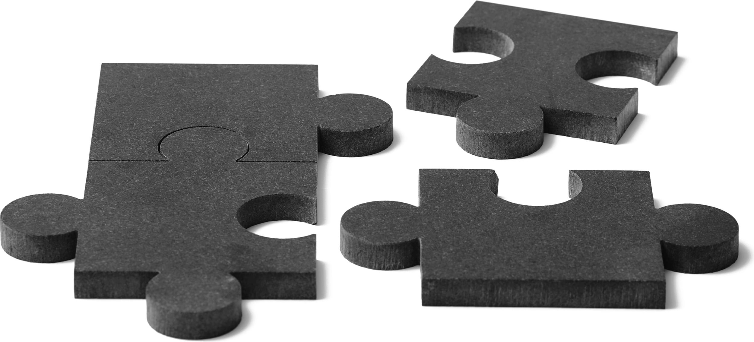 Podstawki pod gorące naczynia Puzzle czarne marmurowe 4 el.