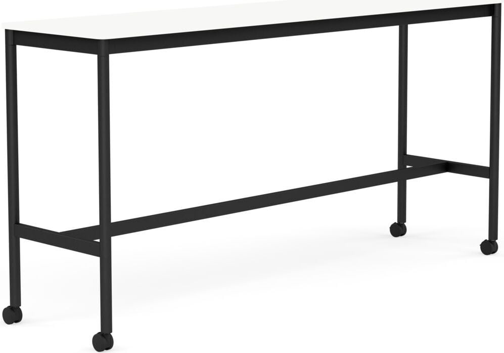 Stół na kółkach Base 50 x 190 x 95 cm biały laminowany ABS nogi czarne