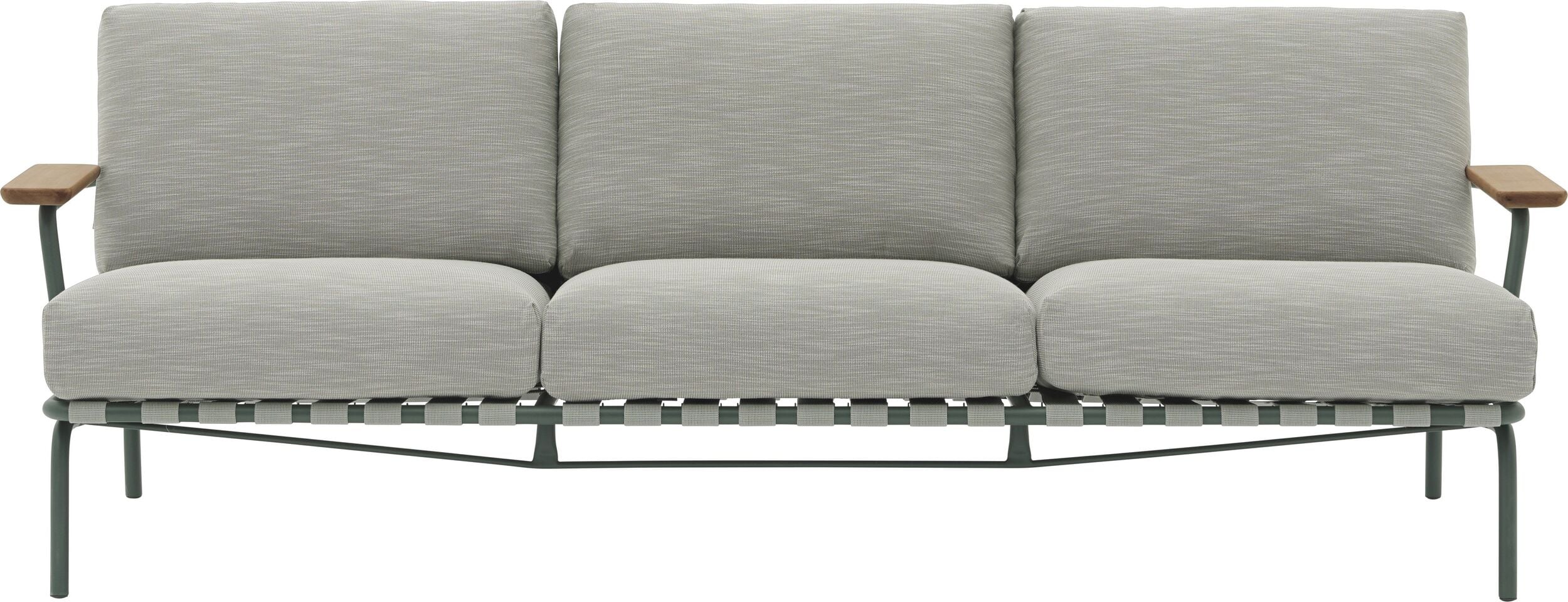 Sofa ogrodowa Settle brązowoszara trzyosobowa