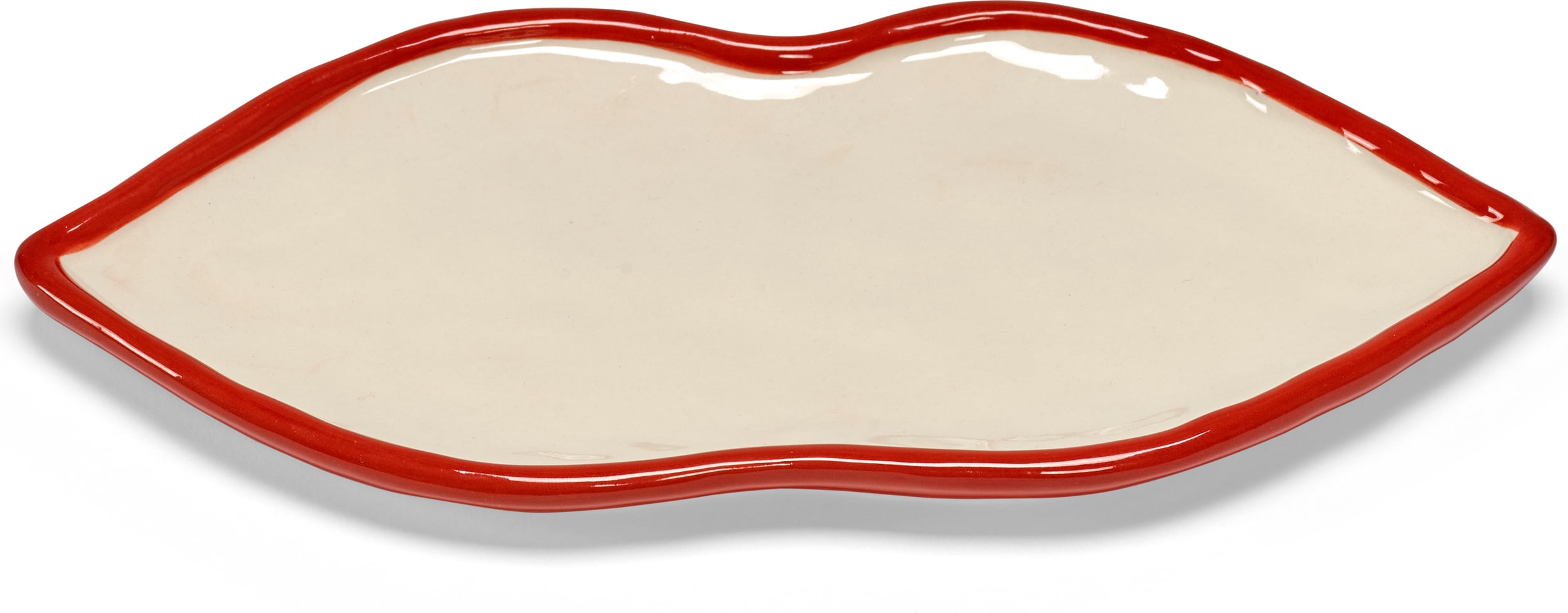 Talerze do serwowania Les Objets Mouleversants 22 cm biało-czerwone 4 szt.