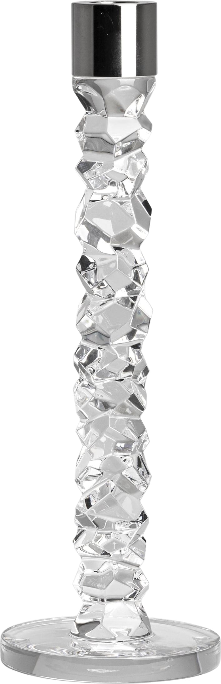 Świecznik na klasyczną świecę Carat 29 7 cm srebrny