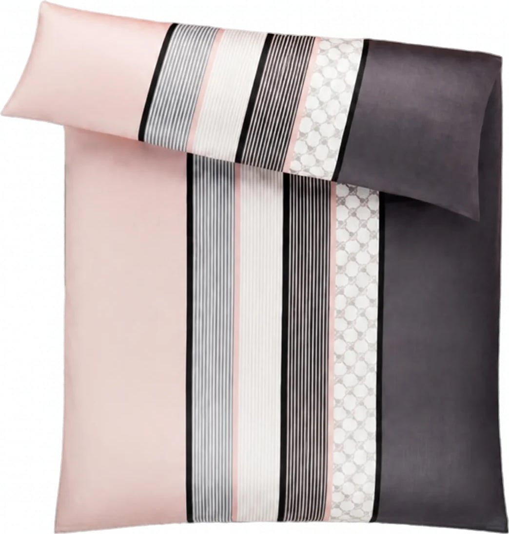 Poszewka na kołdrę Cornflower Stripes 155 x 220 cm deep rose z bawełny satynowej