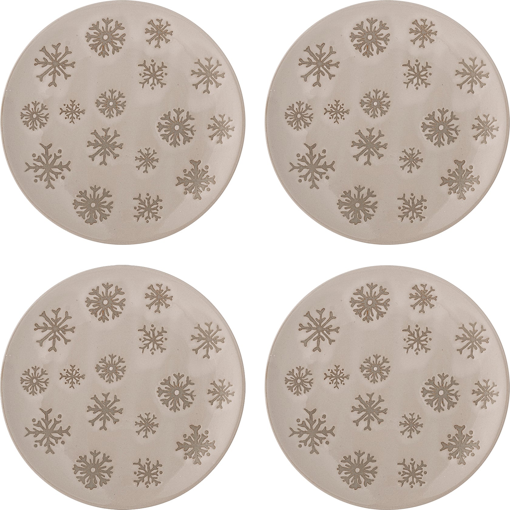 Talerze deserowe Snowie 15 5 cm naturalne 4 szt.
