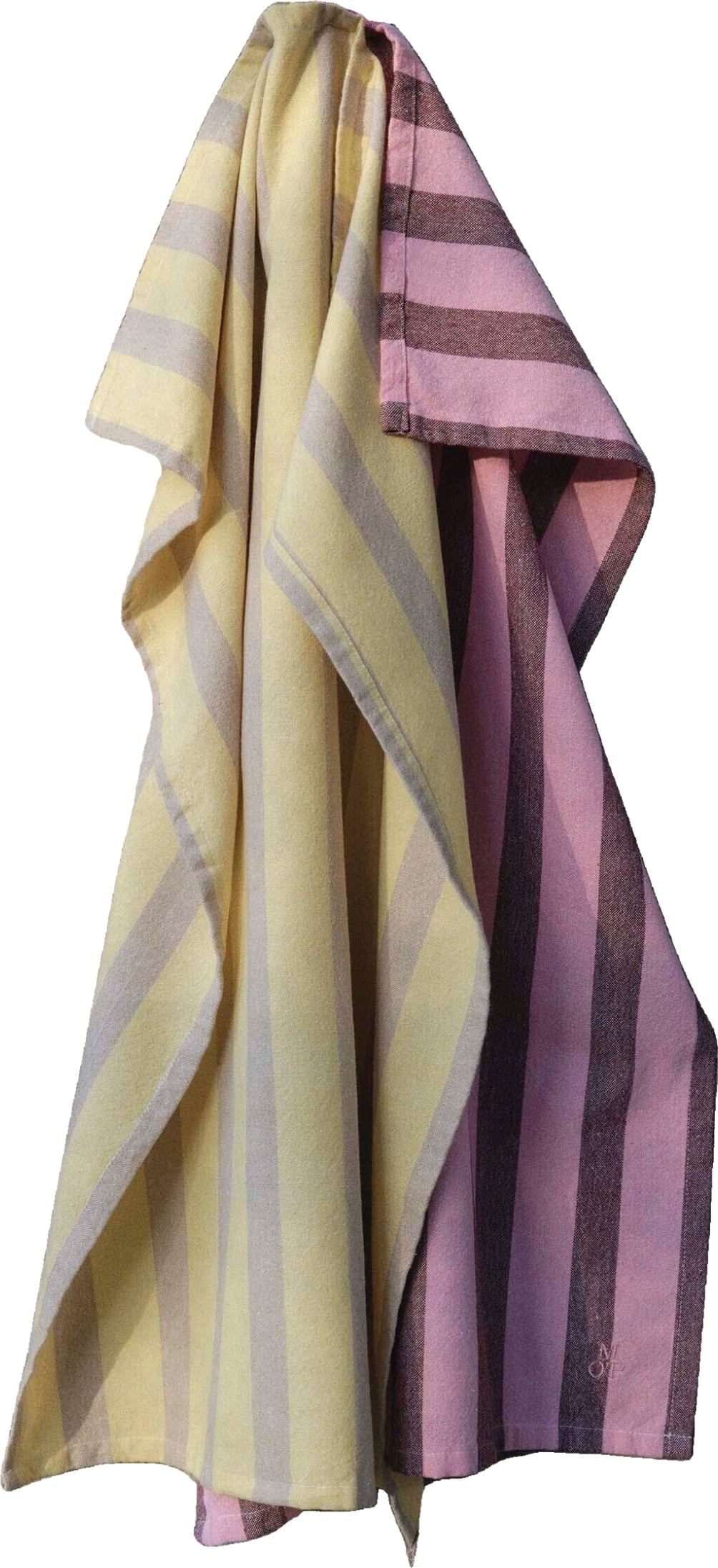 Ścierki kuchenne Haley w paski 50 x 70 cm żółta i różowa 2 szt.