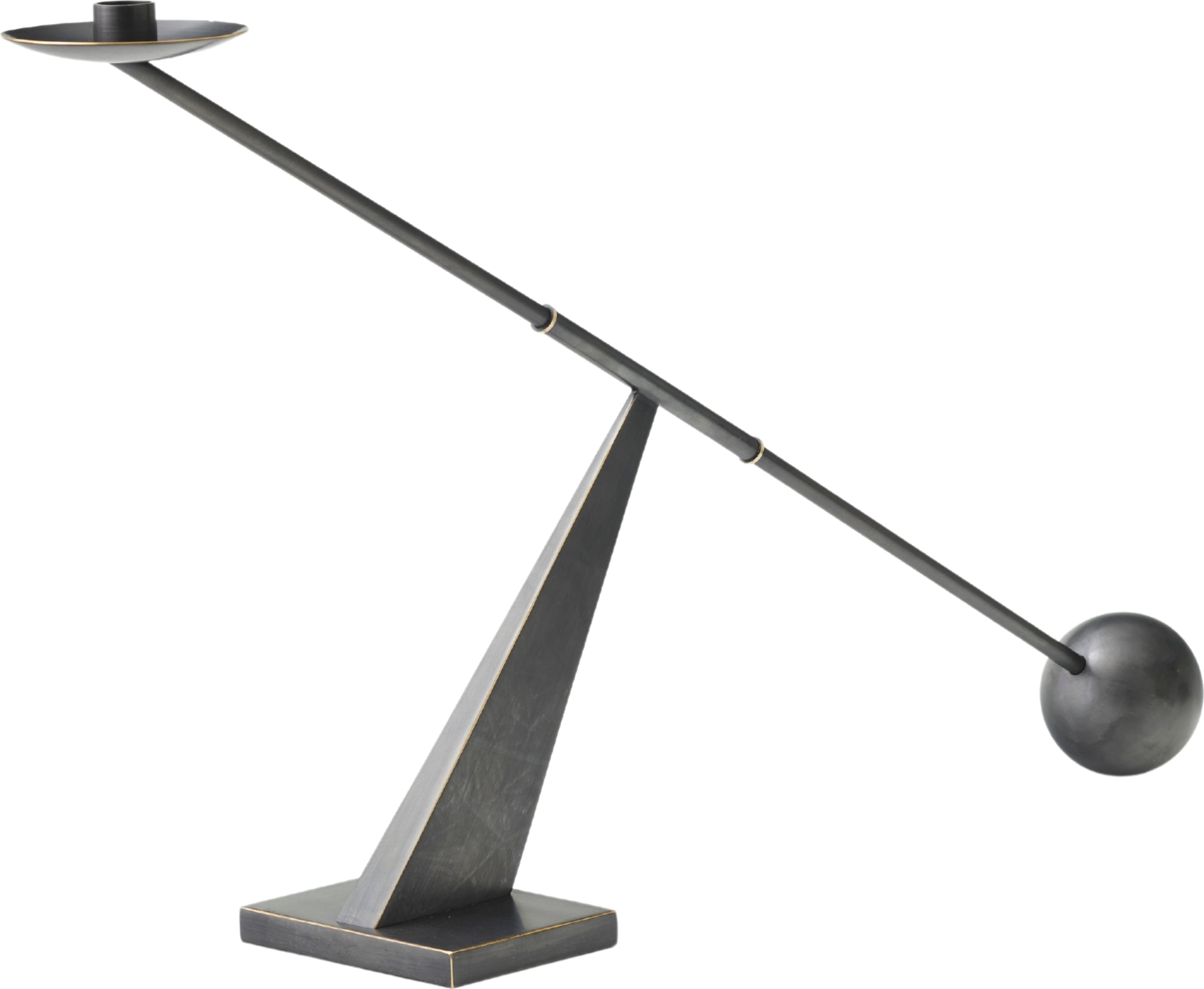 Świecznik na klasyczną świecę Interconnect 70 cm brązowy