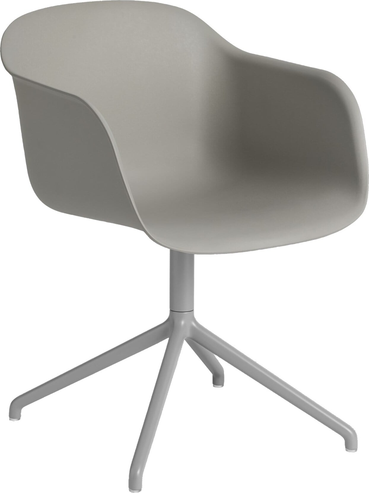 Fotel Fiber Swivel szary na aluminiowych nogach