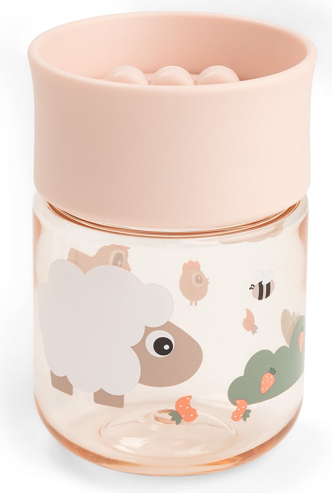 Kubek do nauki picia Tiny Farm 260 ml różowy