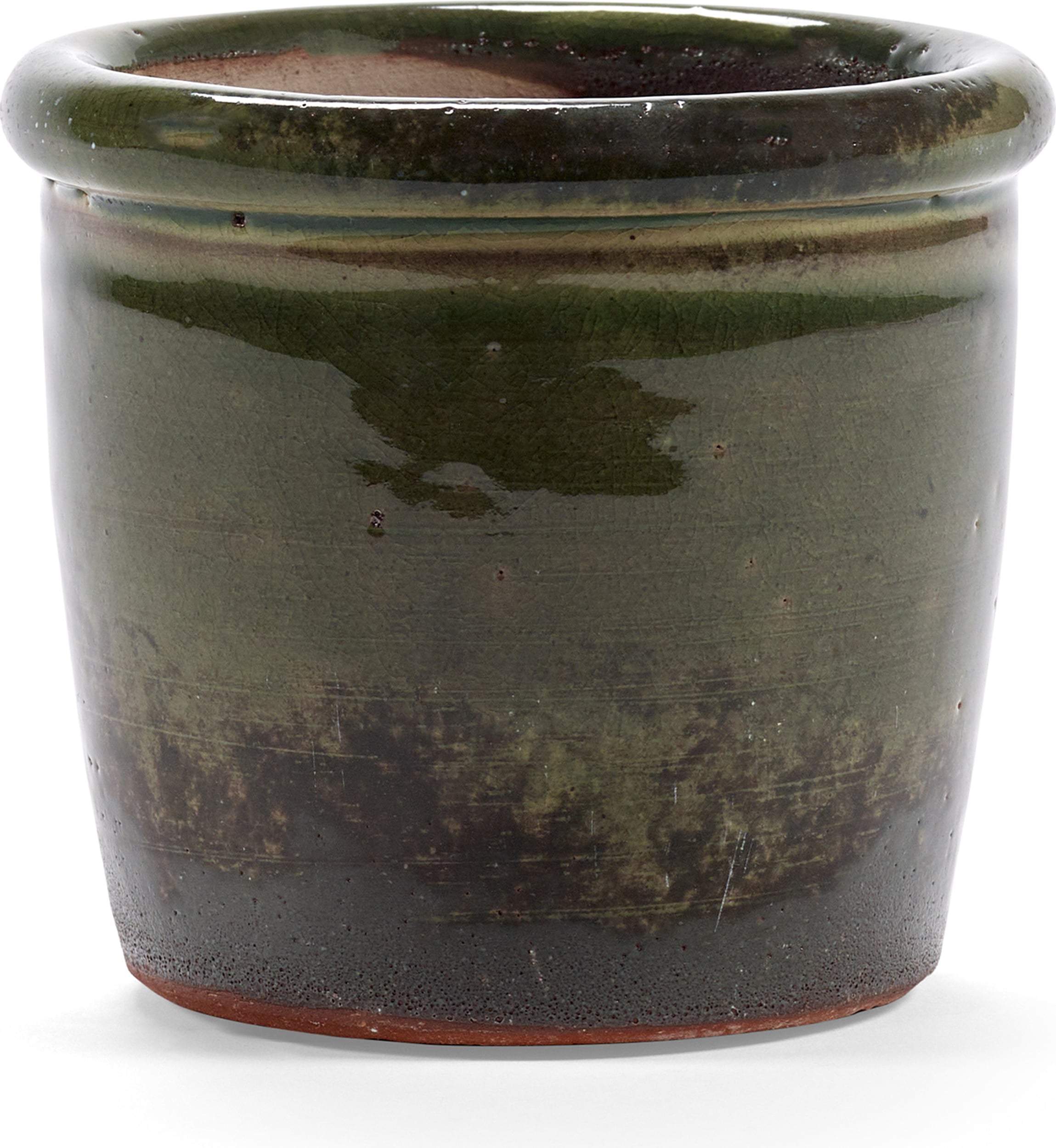 Osłonka na doniczkę Glazed Shades 11 cm ciemnozielona