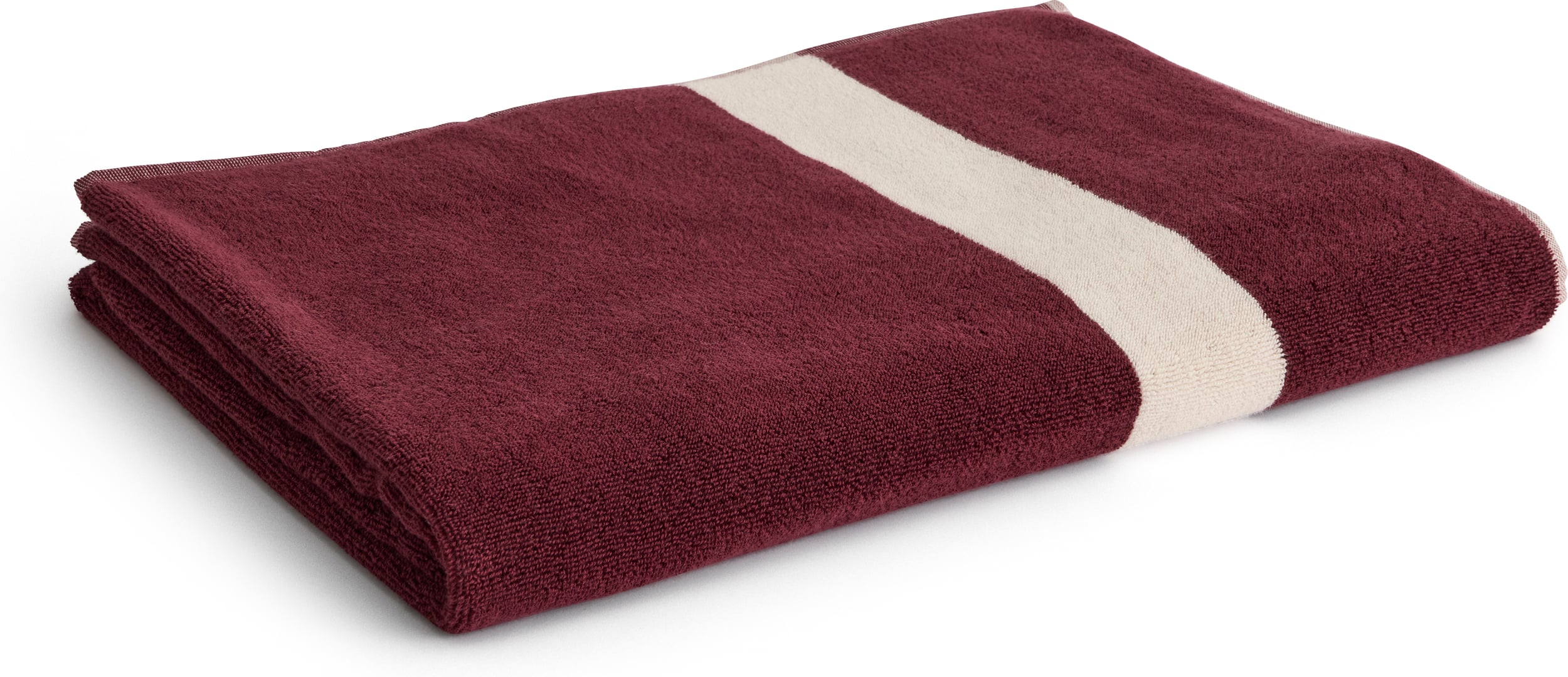 Ręcznik kąpielowy Stripe w pasy 100 x 150 cm burgundowy