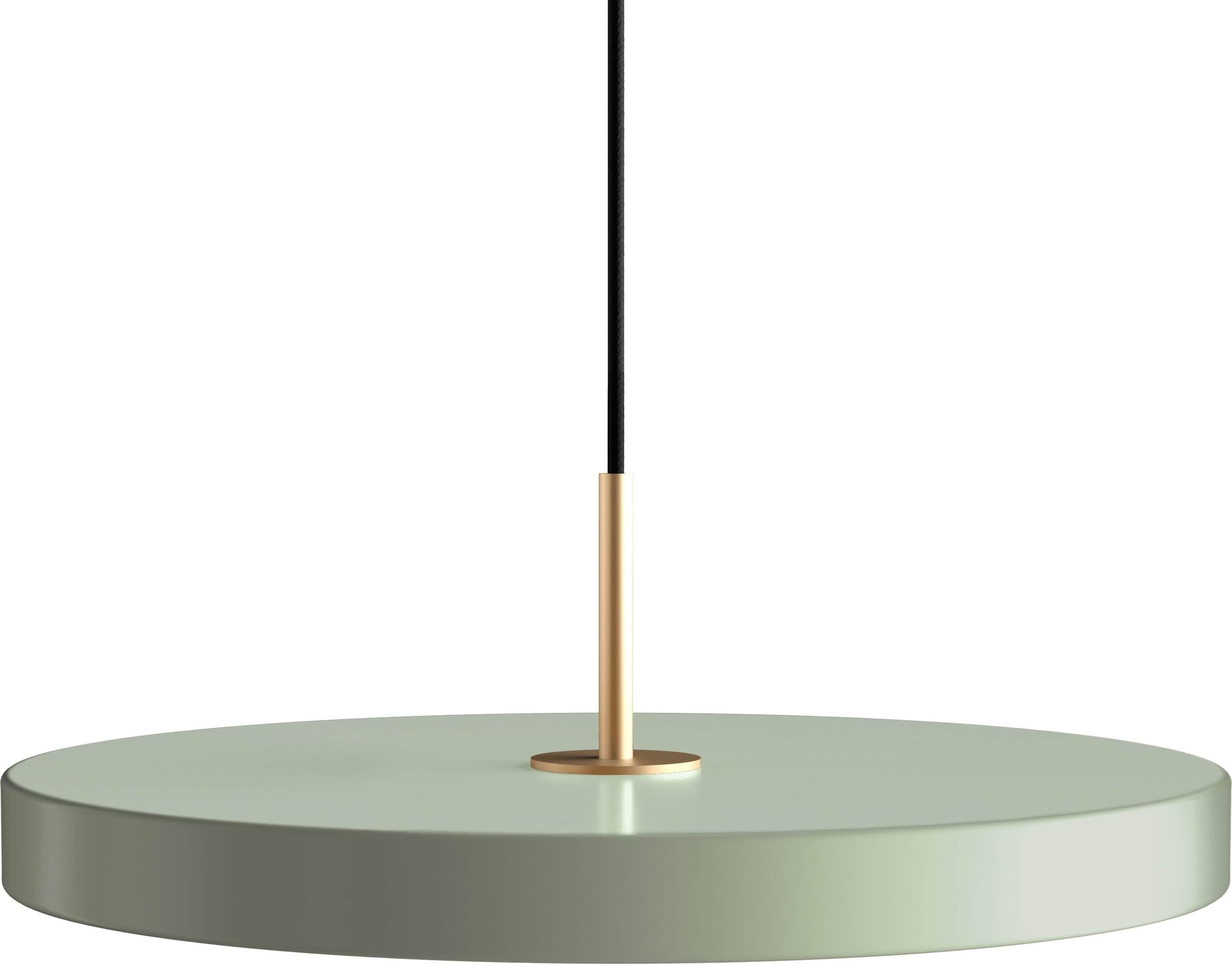 Lampa wisząca Asteria Plus 43 cm oliwkowa ze złotym mocowaniem