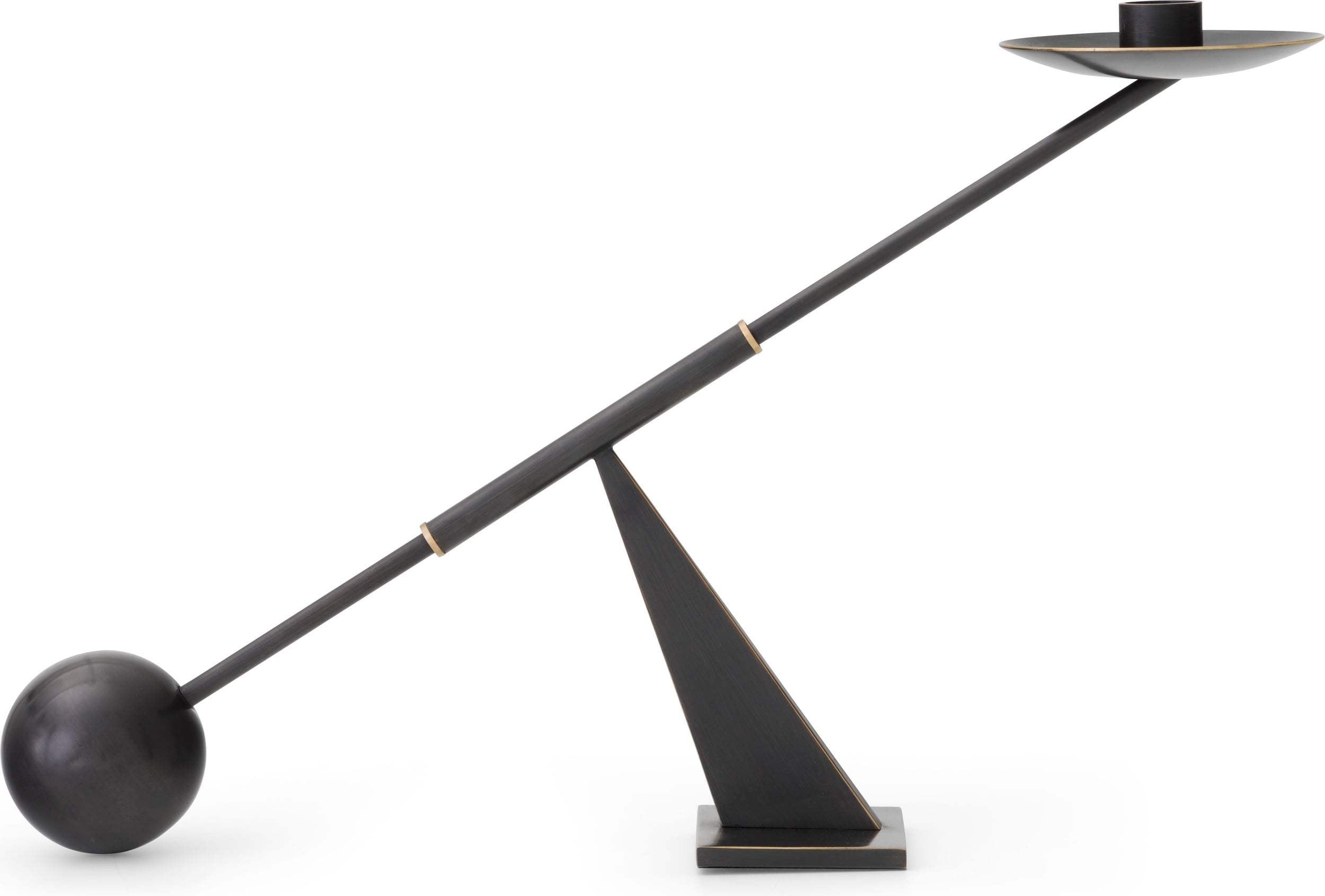 Świecznik na klasyczną świecę Interconnect 42 5 cm brązowy