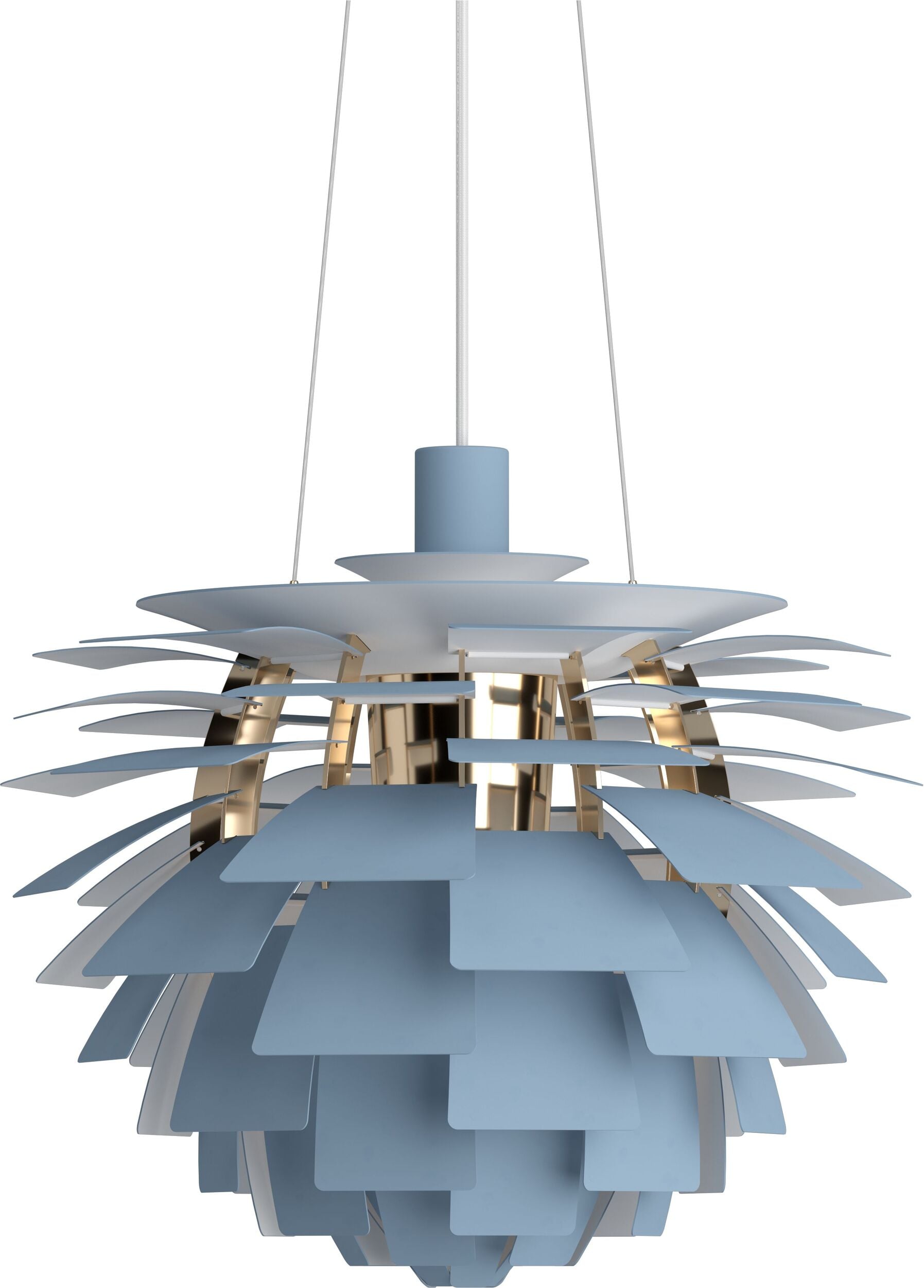 Lampa wisząca PH Artichoke 48 cm błękitna mosiądz