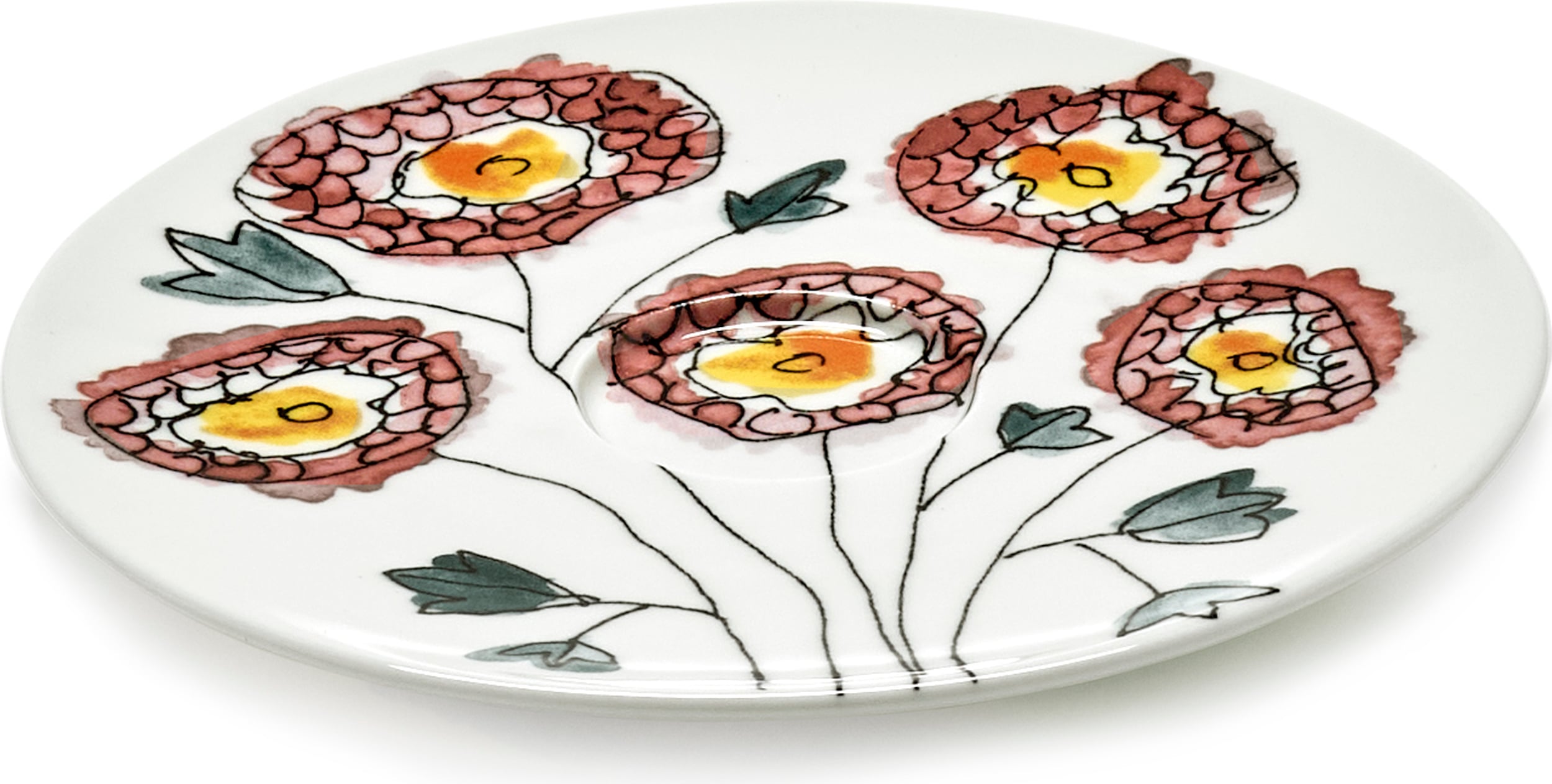 Spodki do filiżanek do cappuccino Midnight Flowers Anemone Milk 14 5 cm 2 szt.