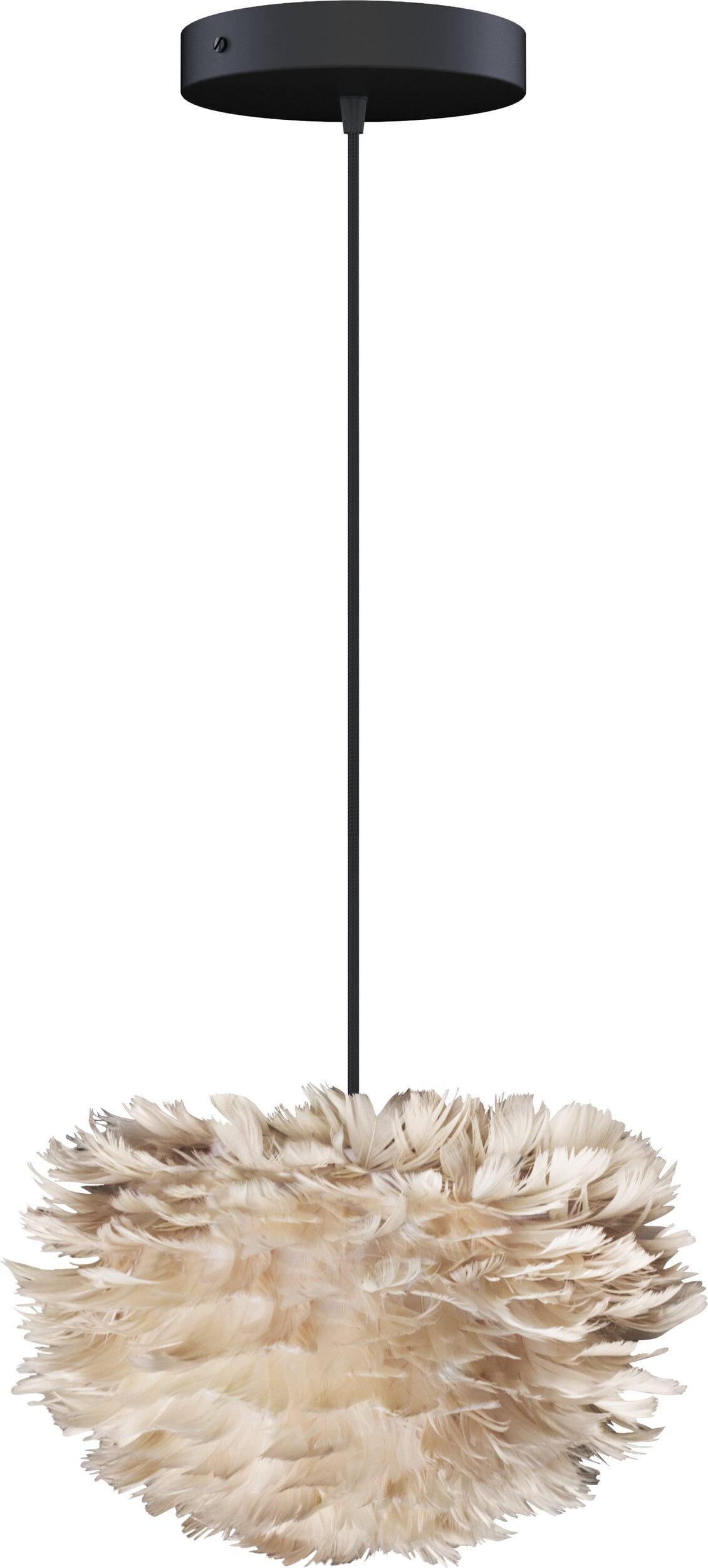 Lampa wisząca Eos 22 cm jasnobrązowa z czarną rozetą