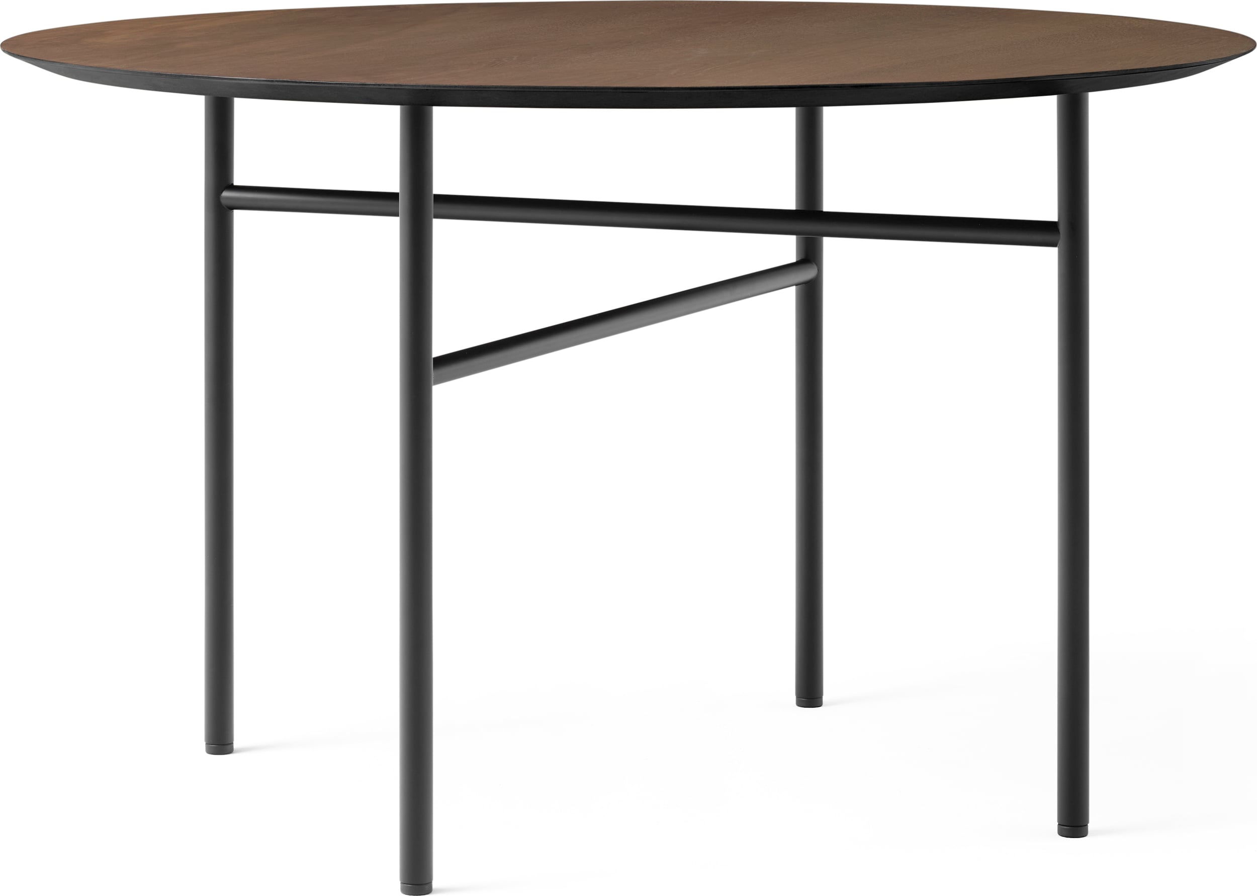 Stół Snaregade okrągły 120 cm brązowy z dębowym blatem