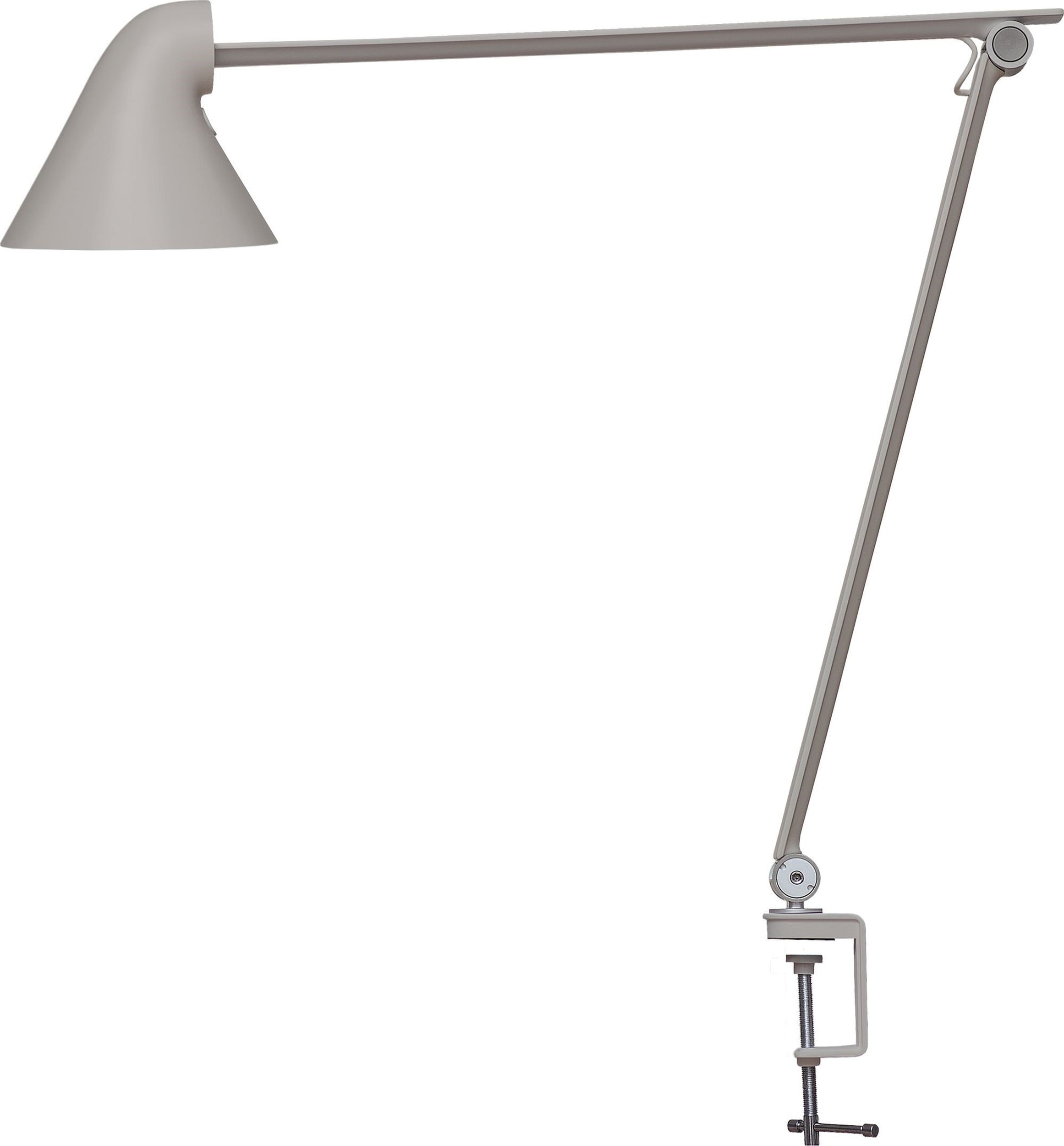 Lampa biurkowa NJP LED 2700 K jasnoszara z mocowaniem bocznym do blatu