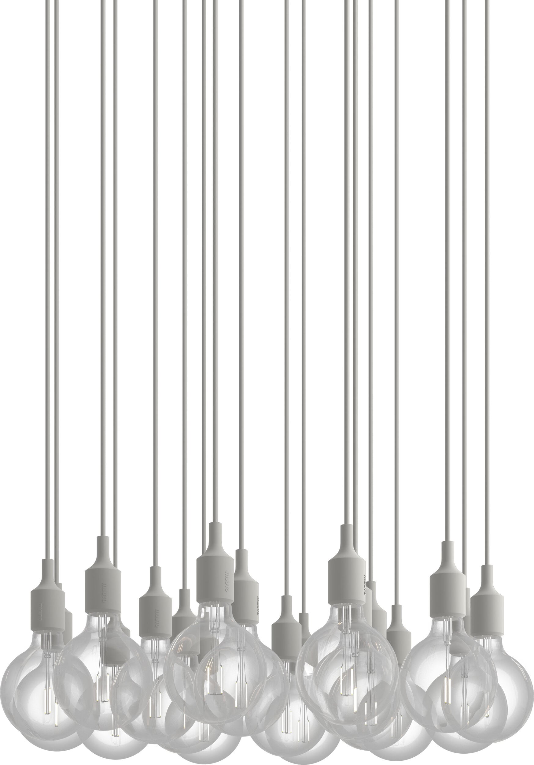 Lampa wisząca E27 18-punktowa jasnoszara