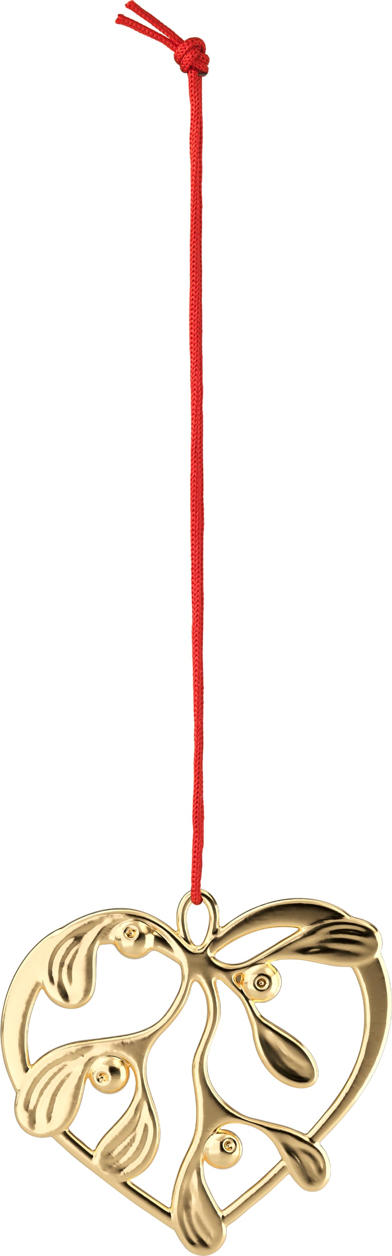 Zawieszka świąteczna Karen Blixen serce z jemiołą 6 cm złota