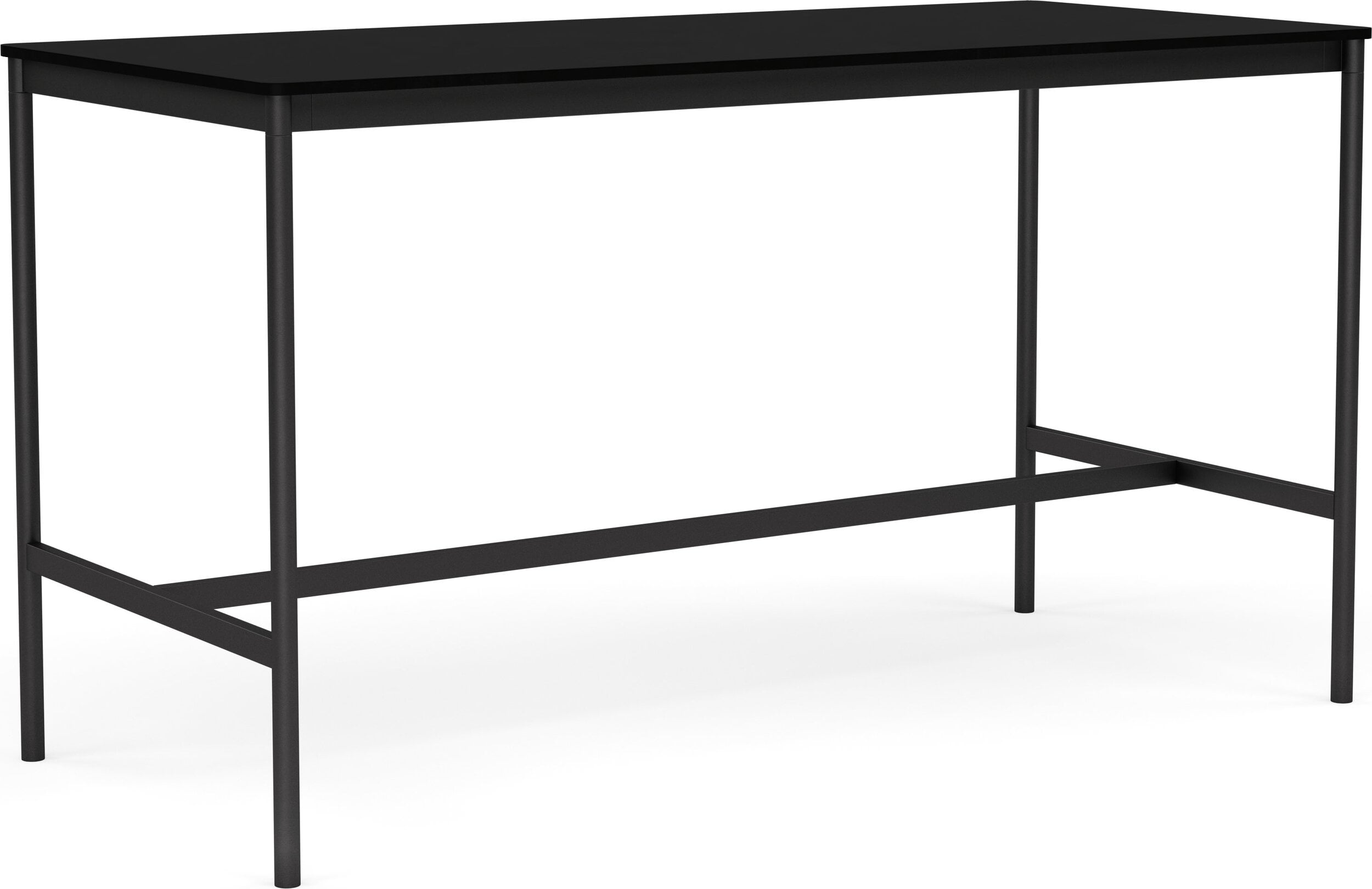 Stół Base 190 x 85 x 105 cm czarny z laminowanym blatem z ABS i czarną ramą