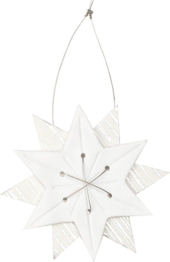 Zawieszka świąteczna Make a Wish Star Silver Strips