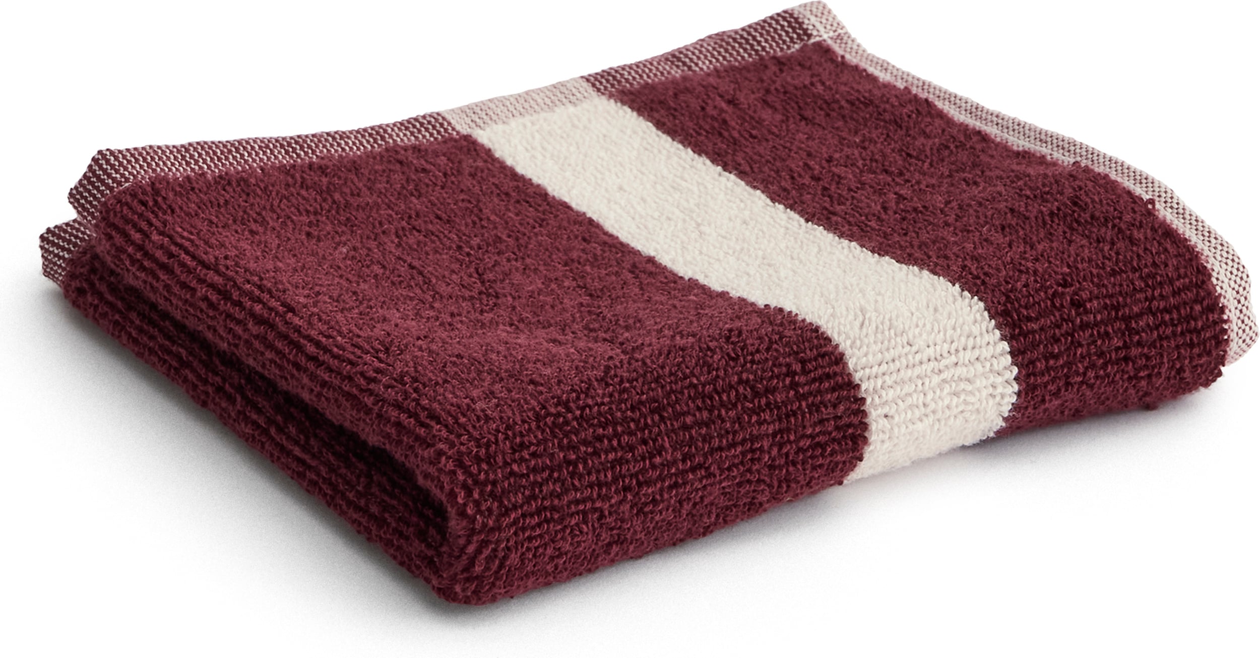 Ręcznik do twarzy Stripe w pasy 30 x 30 cm burgundowy