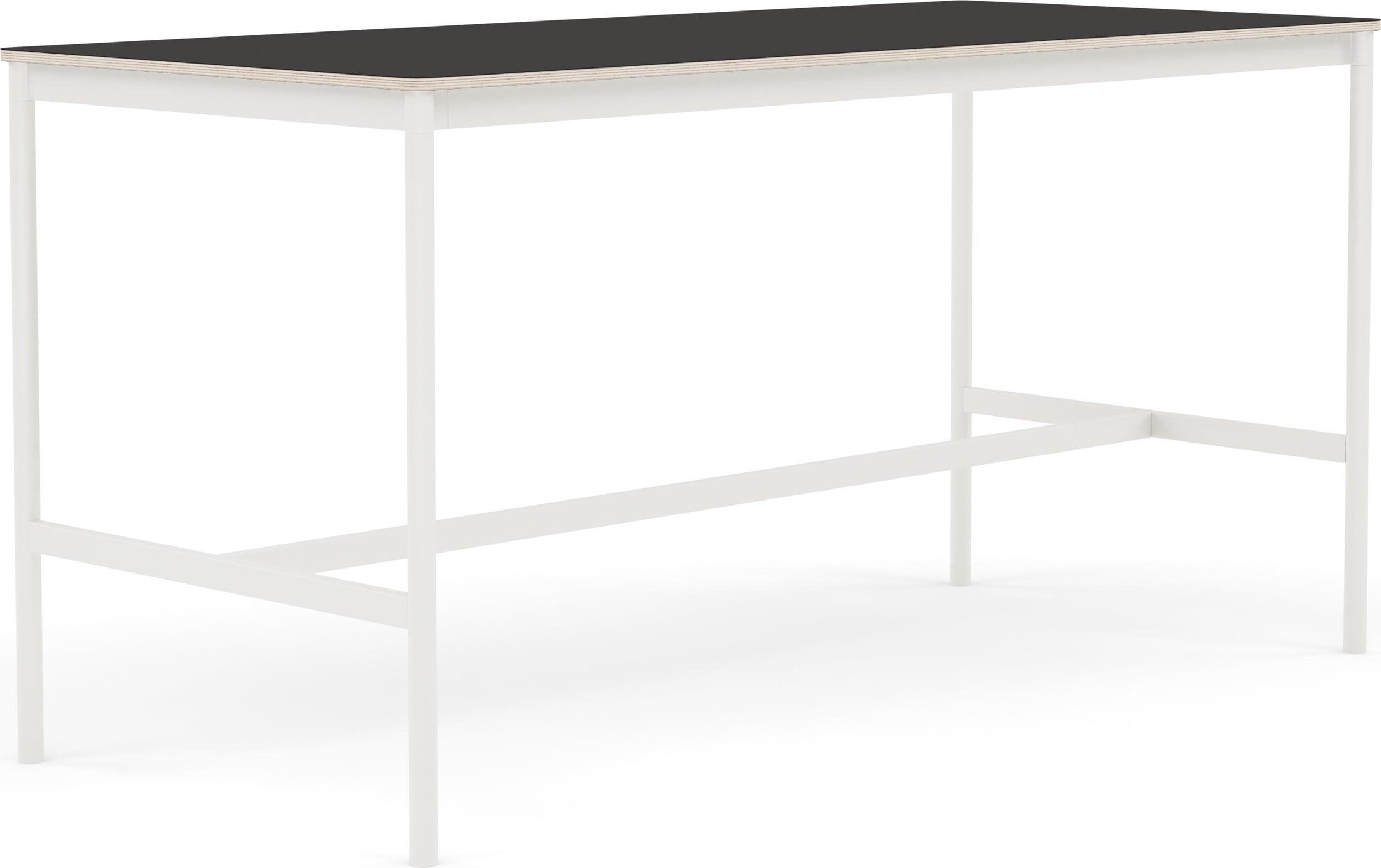 Stół Base 190 x 85 x 95 cm czarny z laminowanym blatem ze sklejką i białą ramą